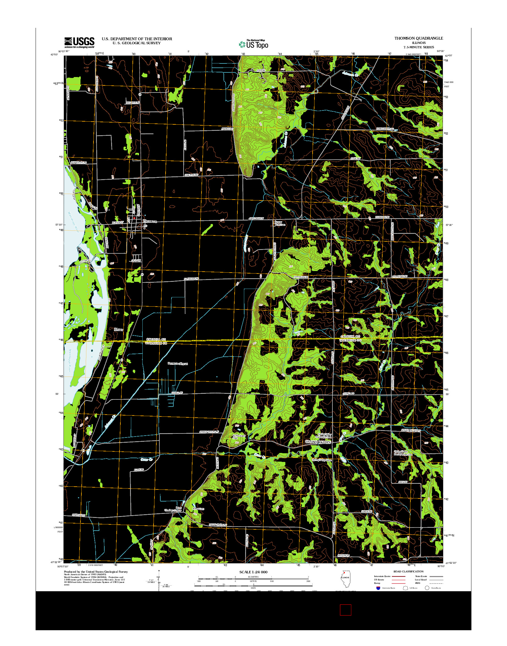 USGS US TOPO 7.5-MINUTE MAP FOR THOMSON, IL 2012