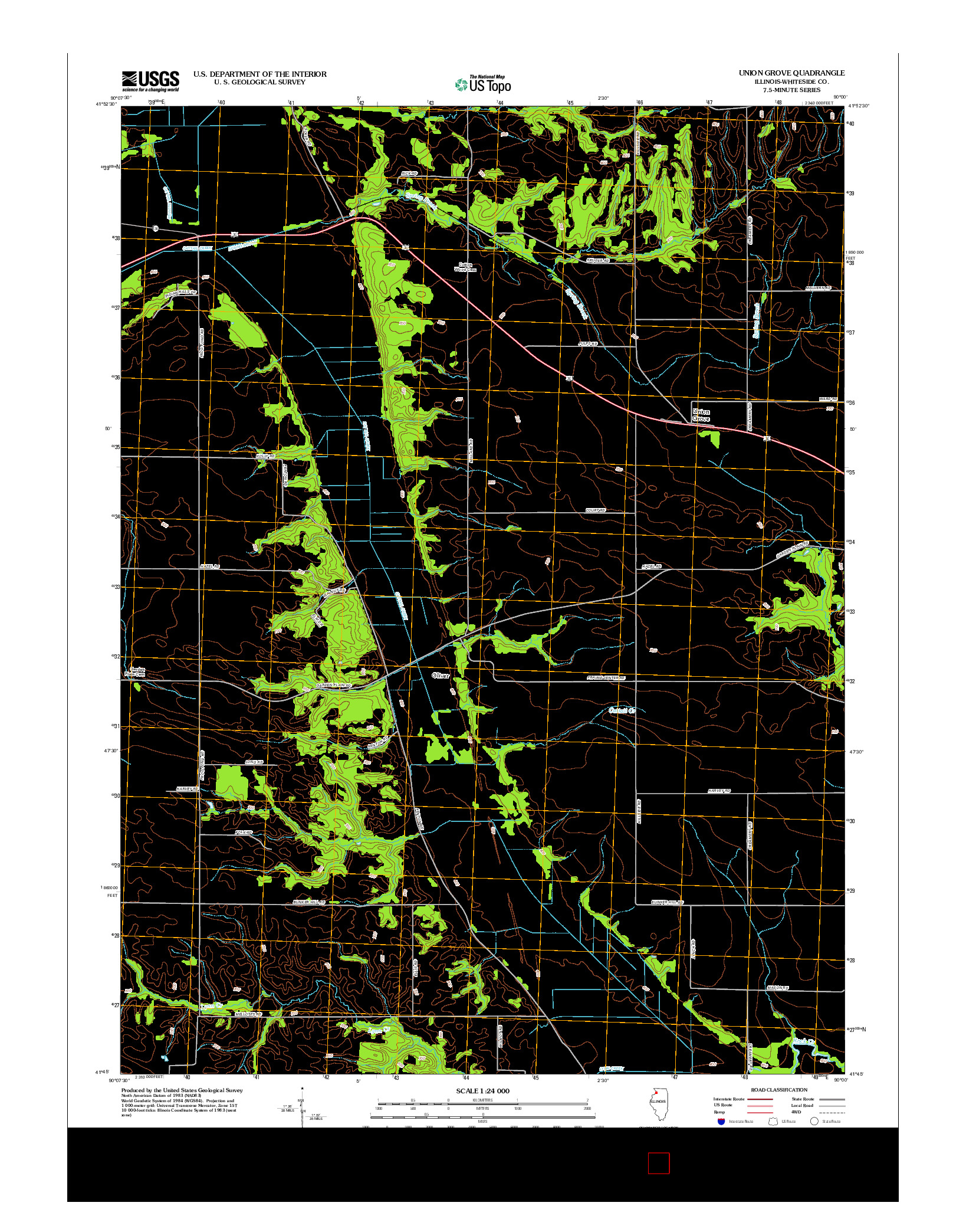 USGS US TOPO 7.5-MINUTE MAP FOR UNION GROVE, IL 2012