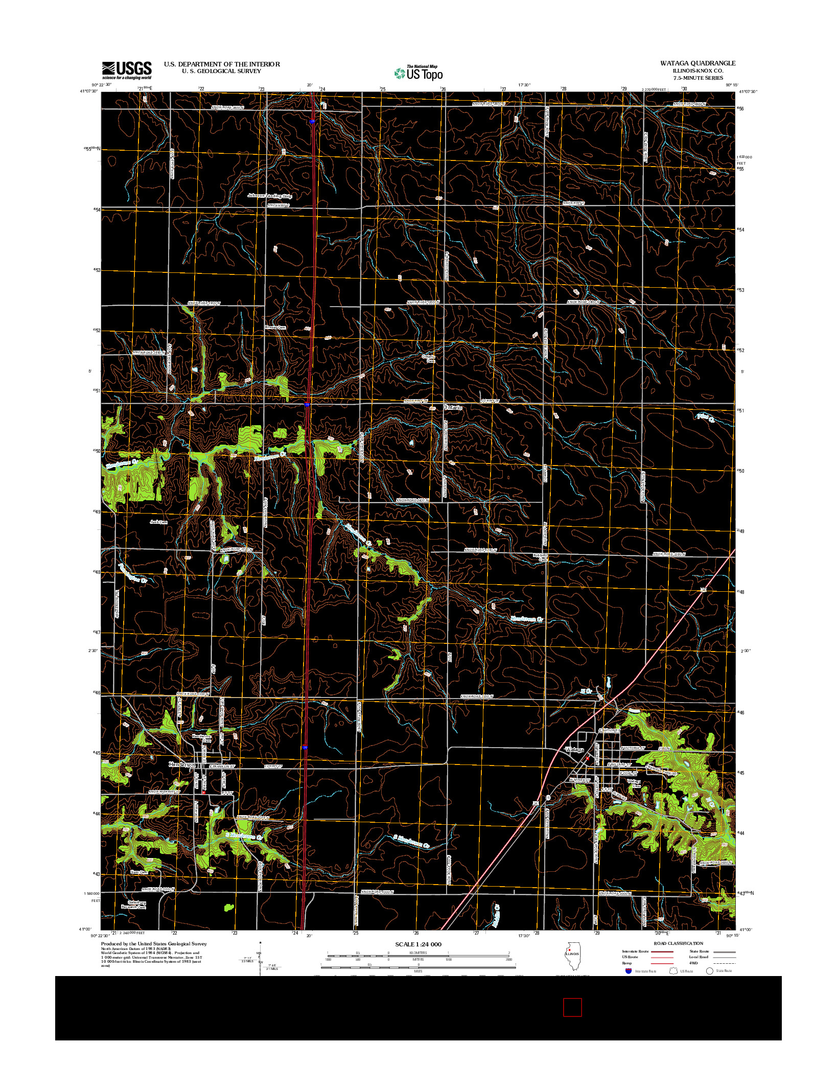 USGS US TOPO 7.5-MINUTE MAP FOR WATAGA, IL 2012