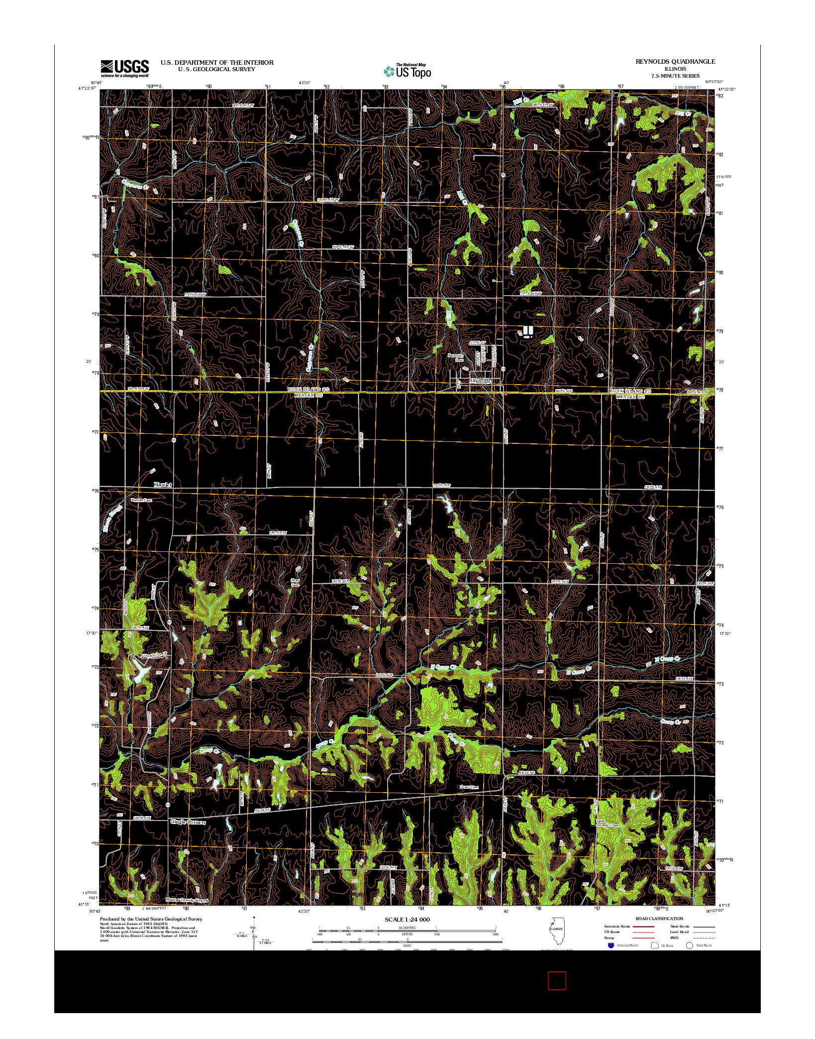 USGS US TOPO 7.5-MINUTE MAP FOR REYNOLDS, IL 2012