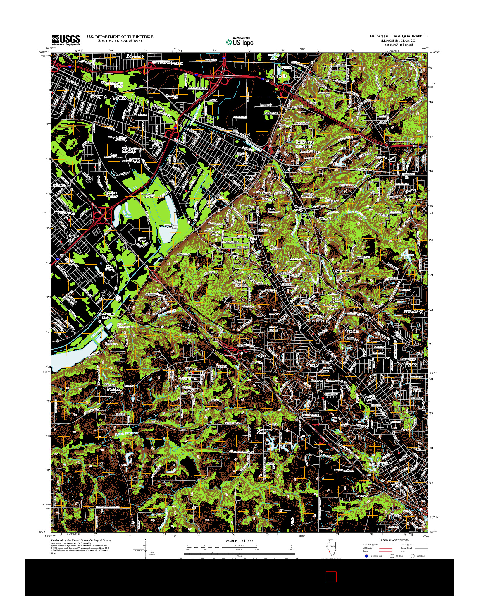 USGS US TOPO 7.5-MINUTE MAP FOR FRENCH VILLAGE, IL 2012