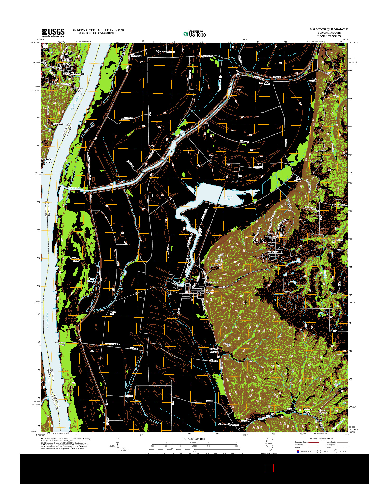 USGS US TOPO 7.5-MINUTE MAP FOR VALMEYER, IL-MO 2012