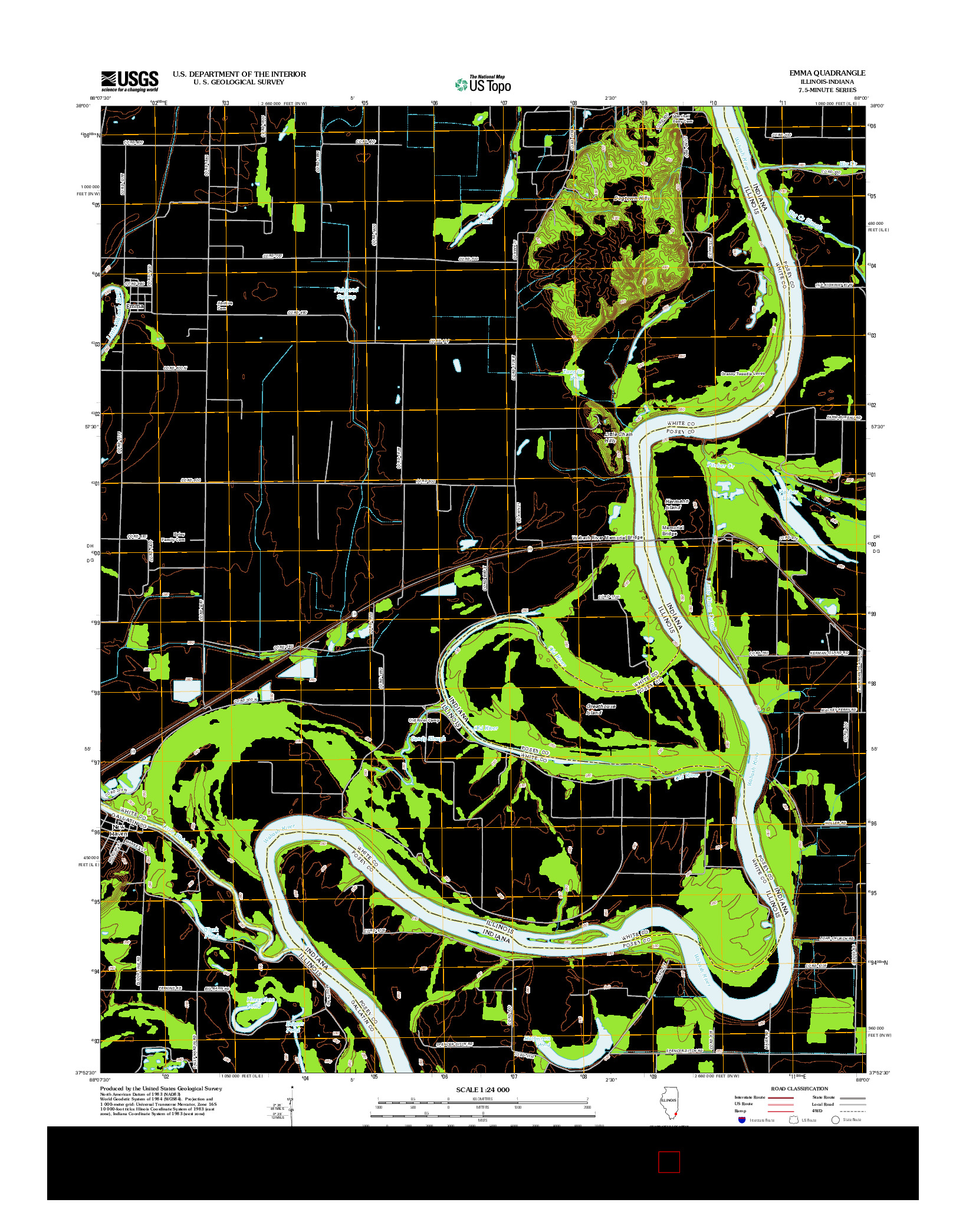 USGS US TOPO 7.5-MINUTE MAP FOR EMMA, IL-IN 2012