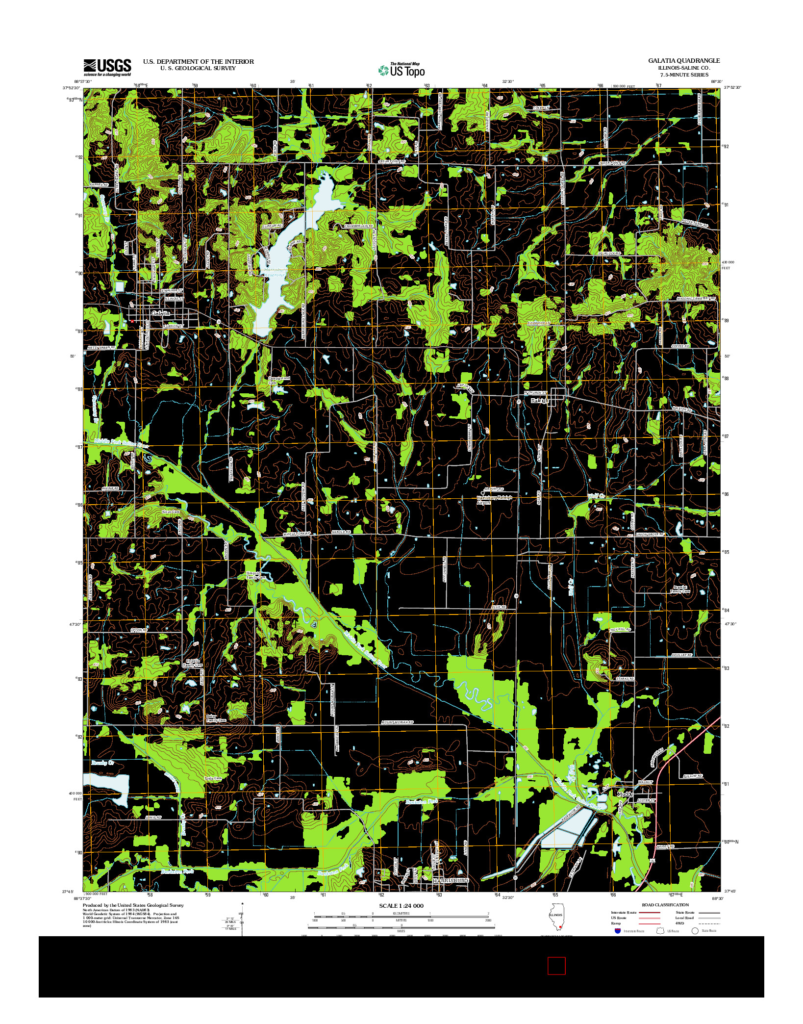 USGS US TOPO 7.5-MINUTE MAP FOR GALATIA, IL 2012