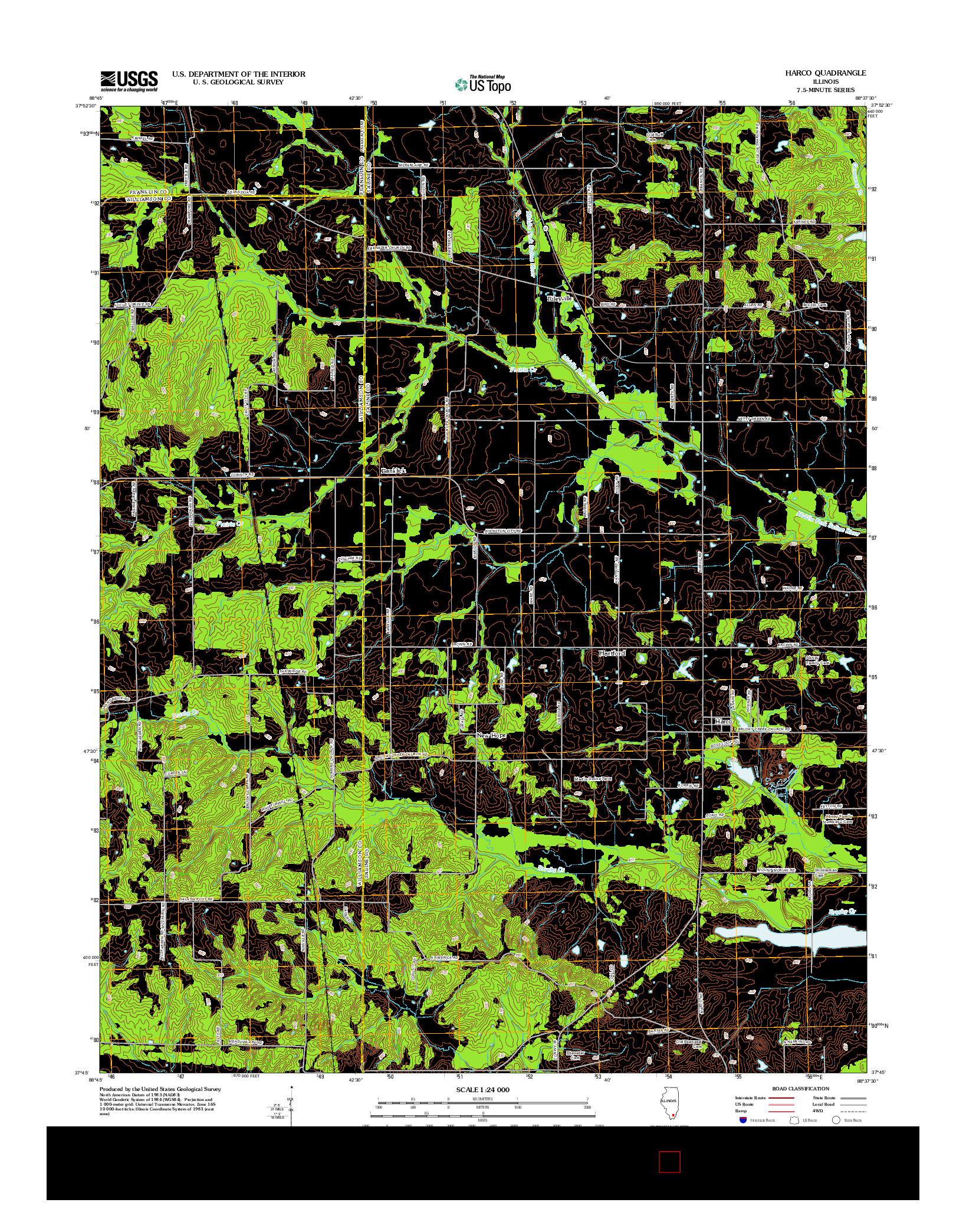 USGS US TOPO 7.5-MINUTE MAP FOR HARCO, IL 2012