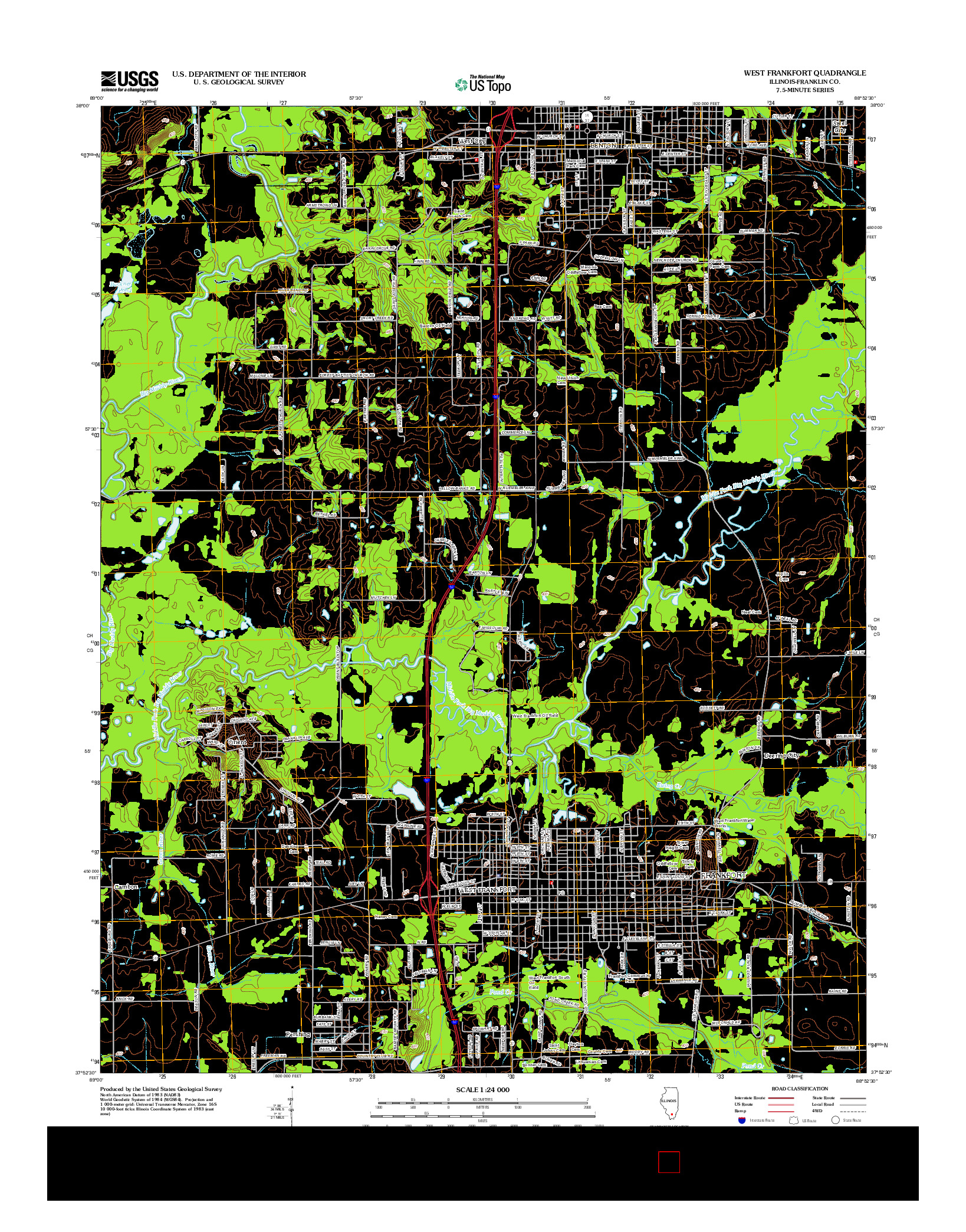 USGS US TOPO 7.5-MINUTE MAP FOR WEST FRANKFORT, IL 2012