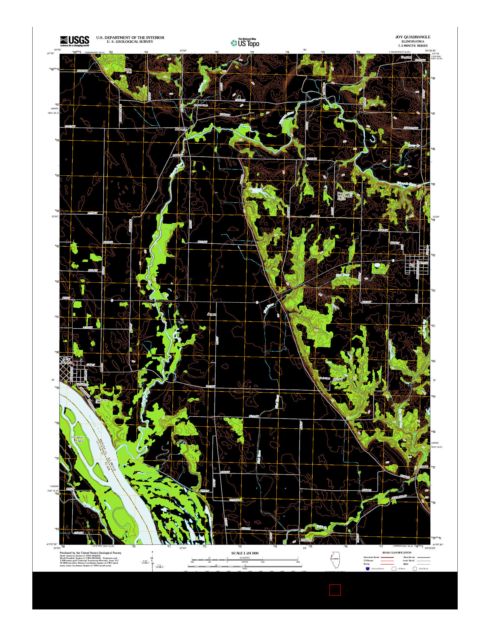 USGS US TOPO 7.5-MINUTE MAP FOR JOY, IL-IA 2012