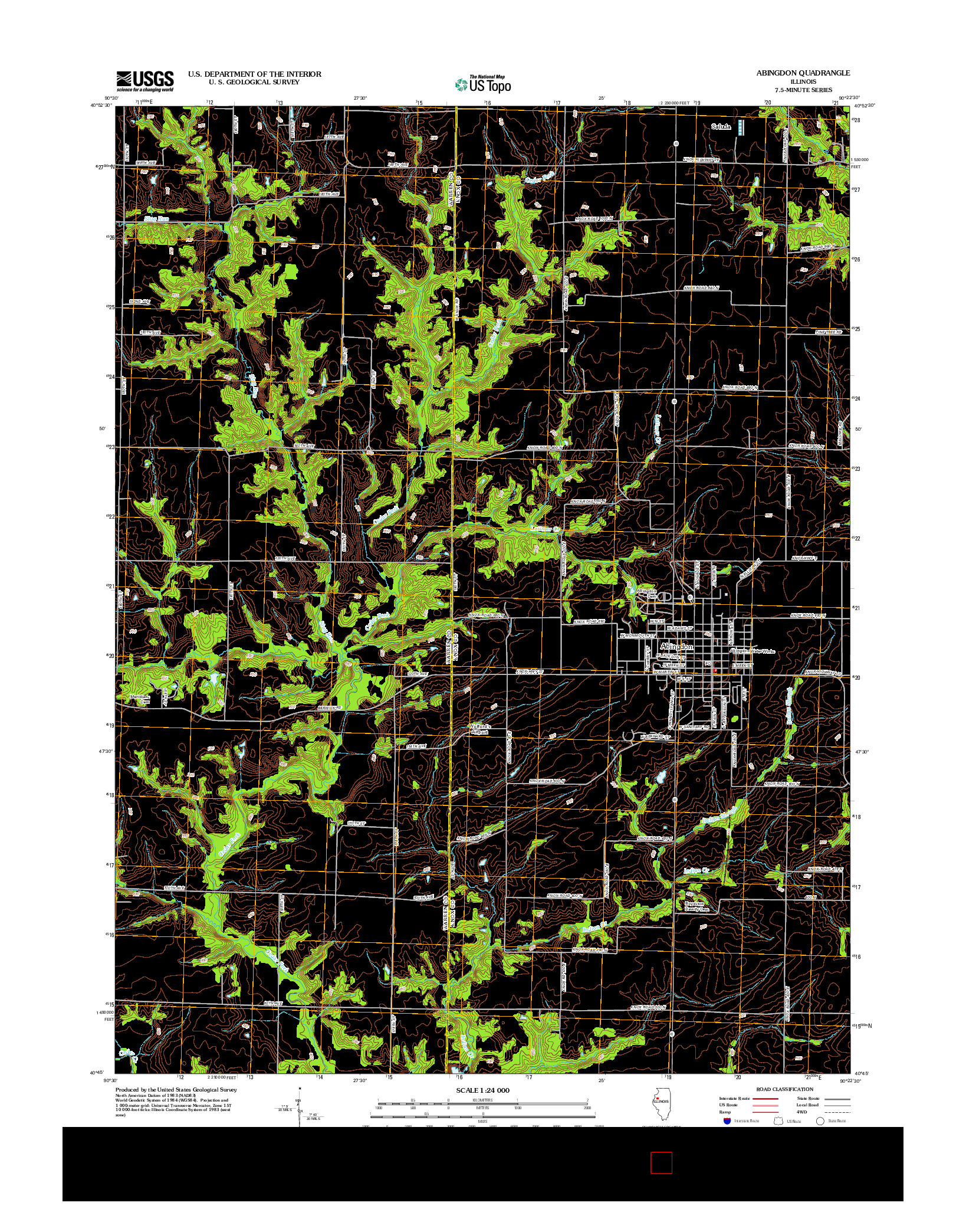 USGS US TOPO 7.5-MINUTE MAP FOR ABINGDON, IL 2012