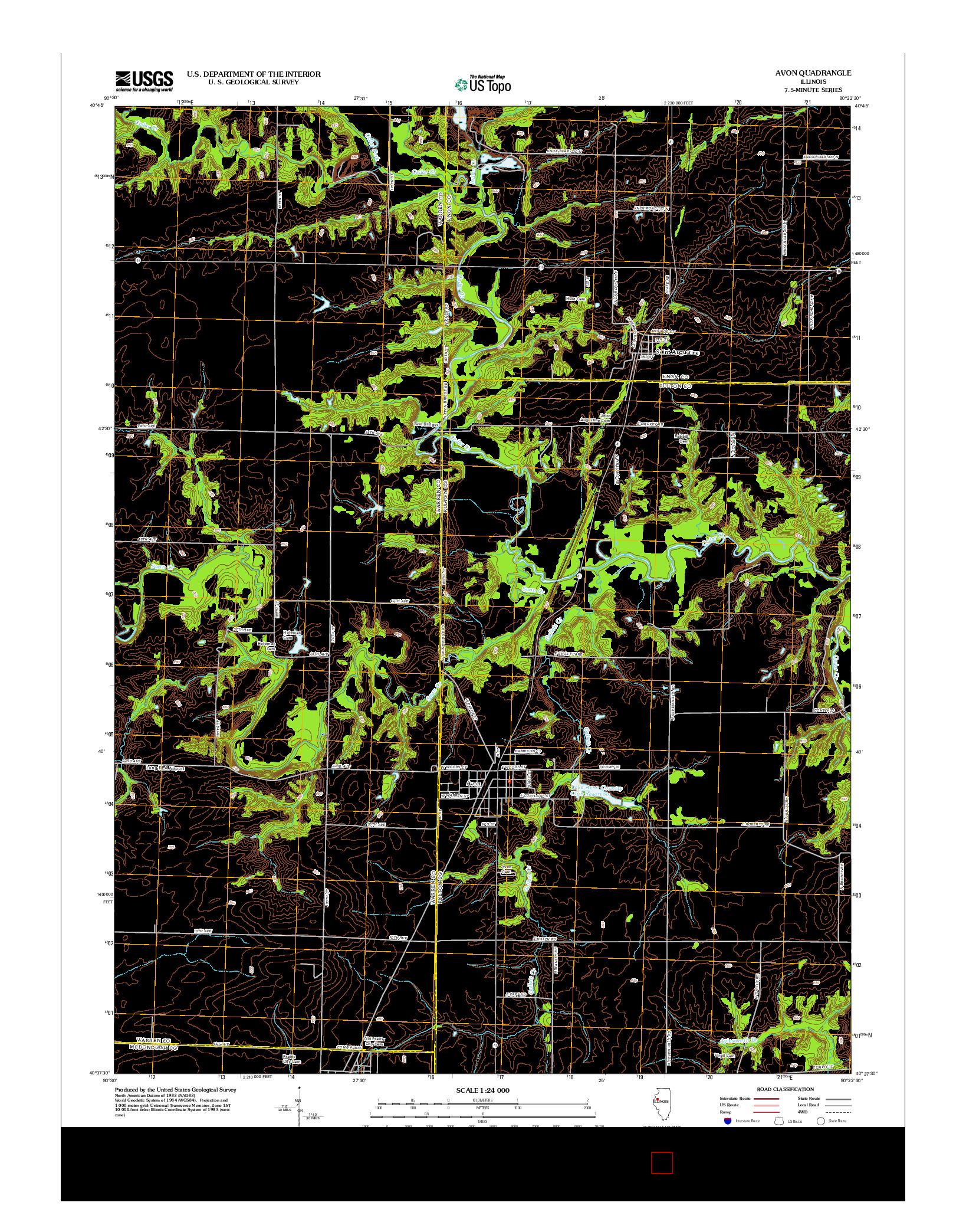 USGS US TOPO 7.5-MINUTE MAP FOR AVON, IL 2012