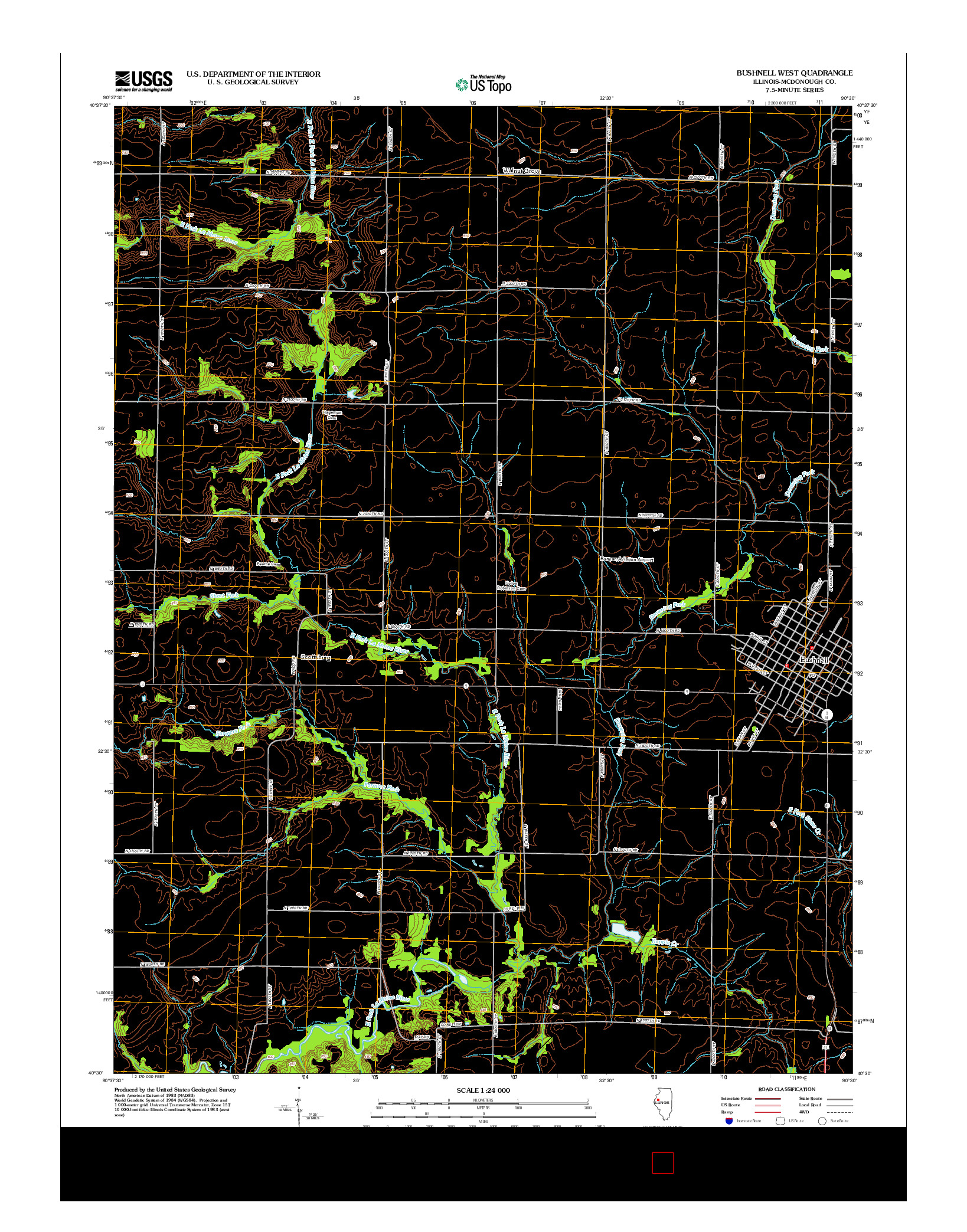 USGS US TOPO 7.5-MINUTE MAP FOR BUSHNELL WEST, IL 2012