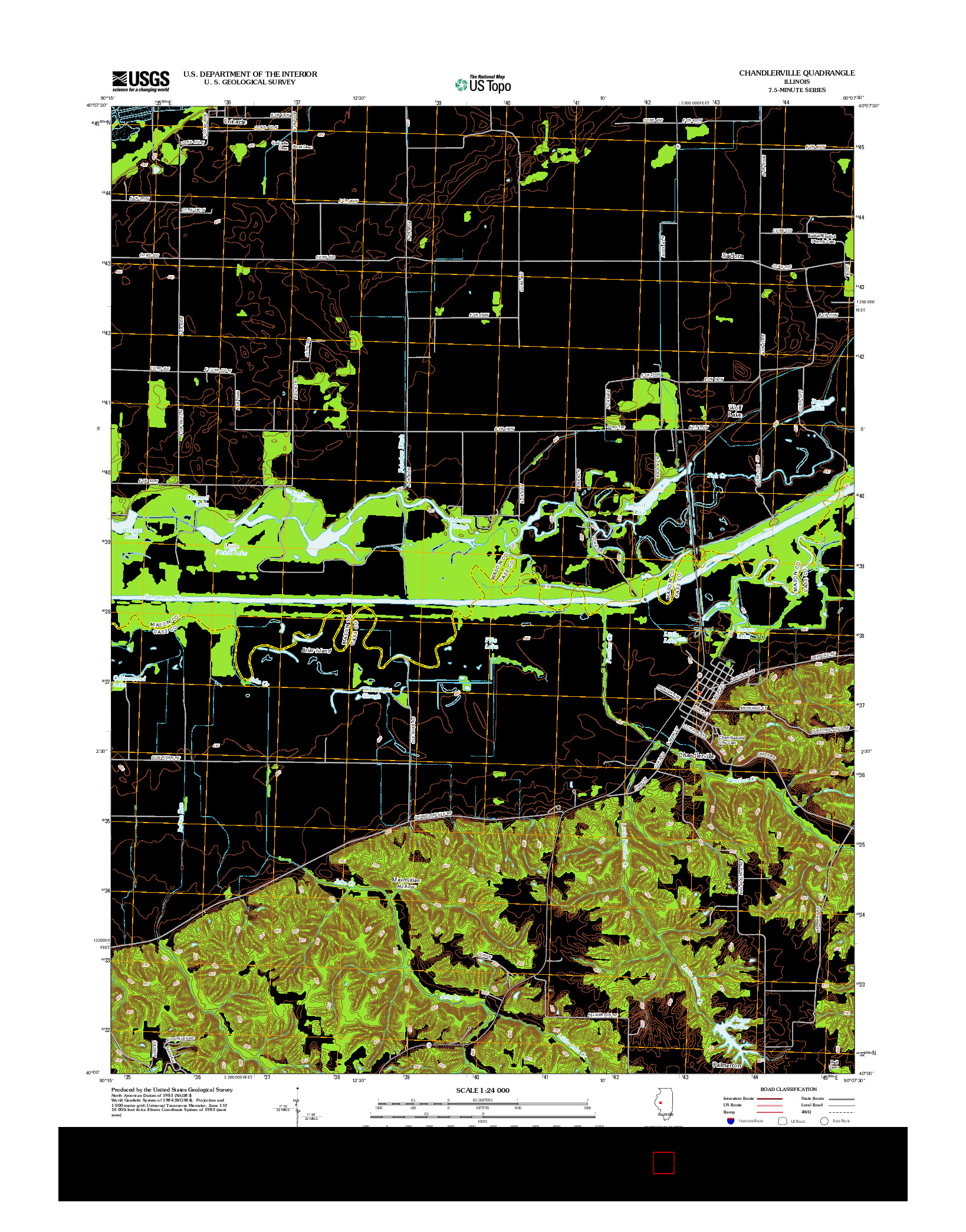 USGS US TOPO 7.5-MINUTE MAP FOR CHANDLERVILLE, IL 2012