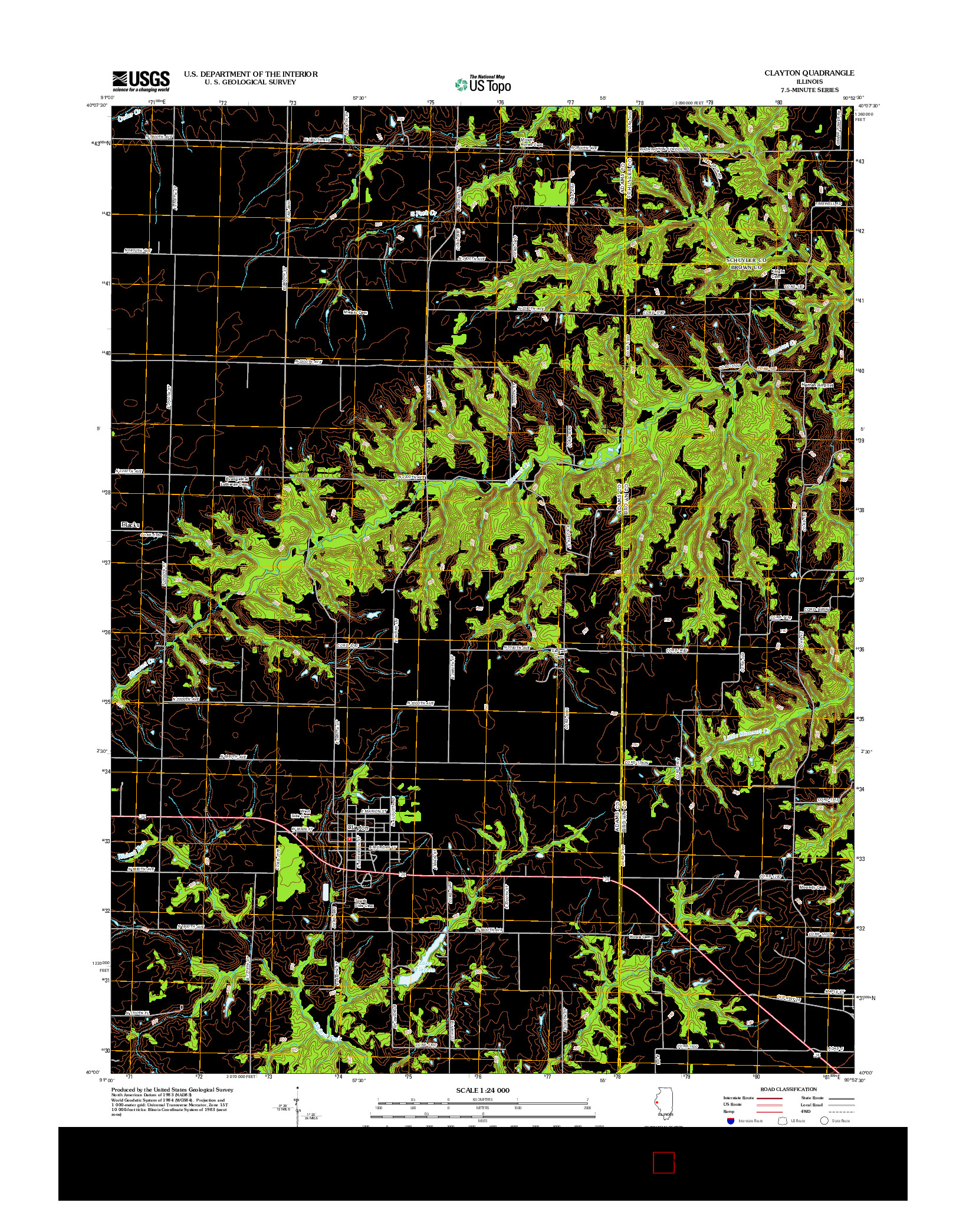 USGS US TOPO 7.5-MINUTE MAP FOR CLAYTON, IL 2012