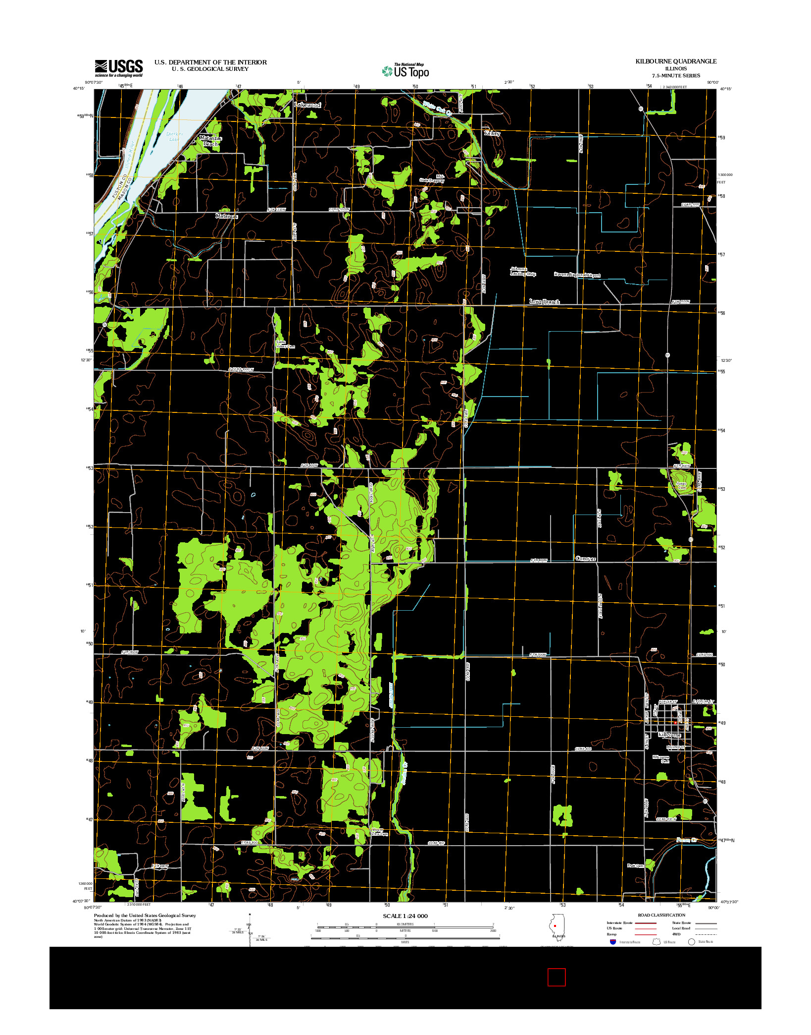 USGS US TOPO 7.5-MINUTE MAP FOR KILBOURNE, IL 2012