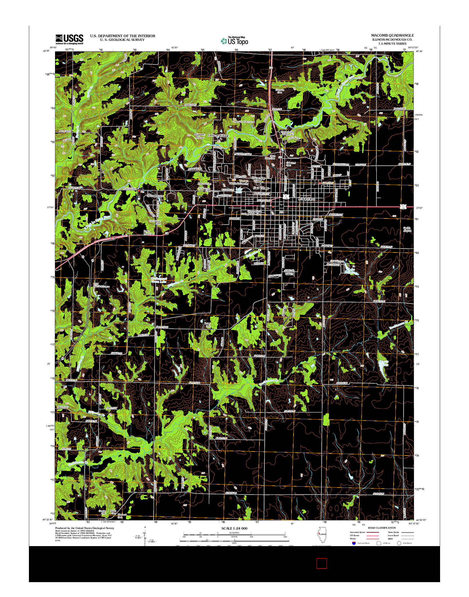 USGS US TOPO 7.5-MINUTE MAP FOR MACOMB, IL 2012