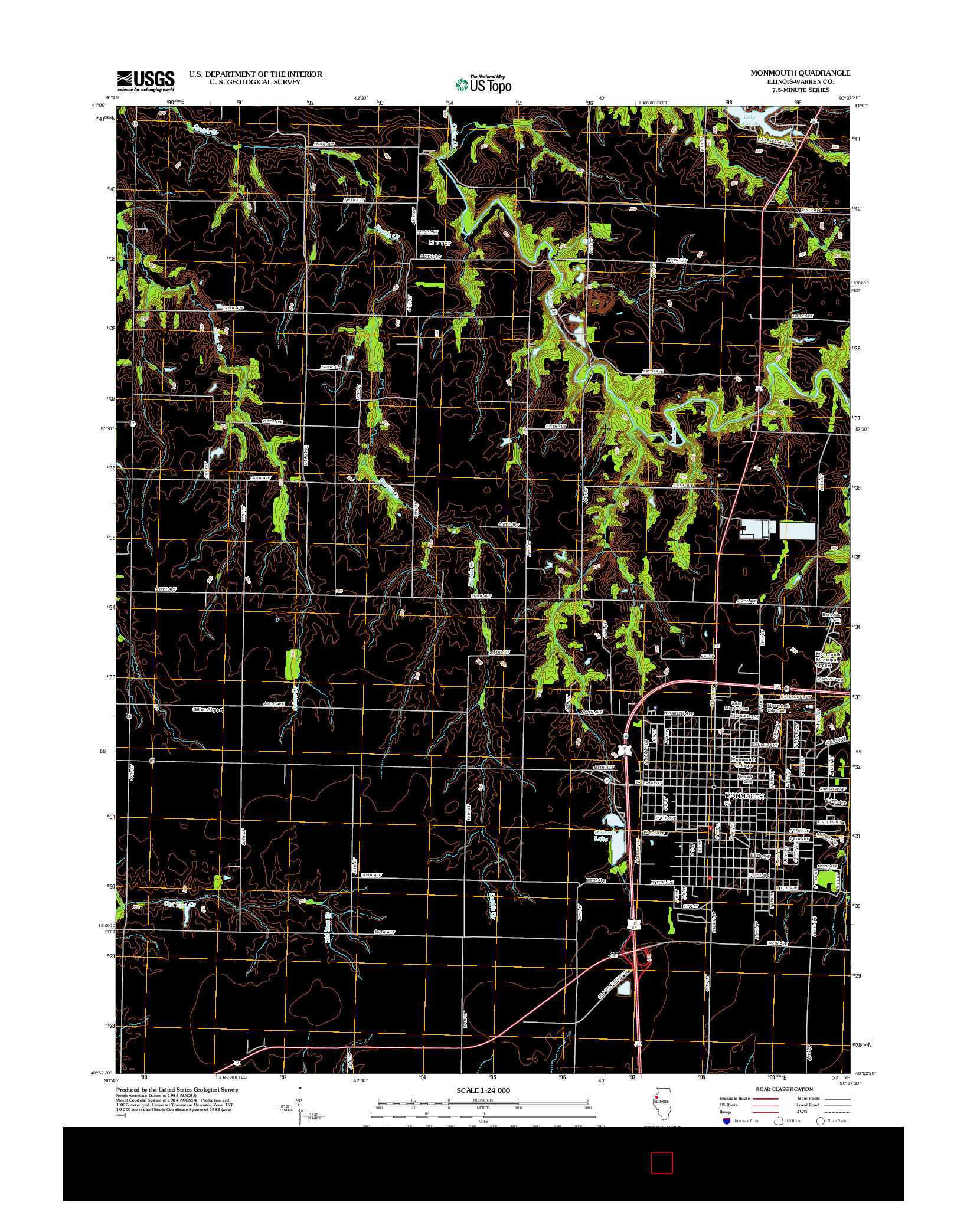 USGS US TOPO 7.5-MINUTE MAP FOR MONMOUTH, IL 2012