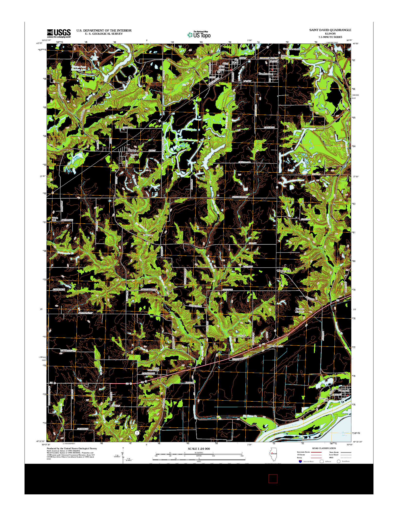 USGS US TOPO 7.5-MINUTE MAP FOR SAINT DAVID, IL 2012