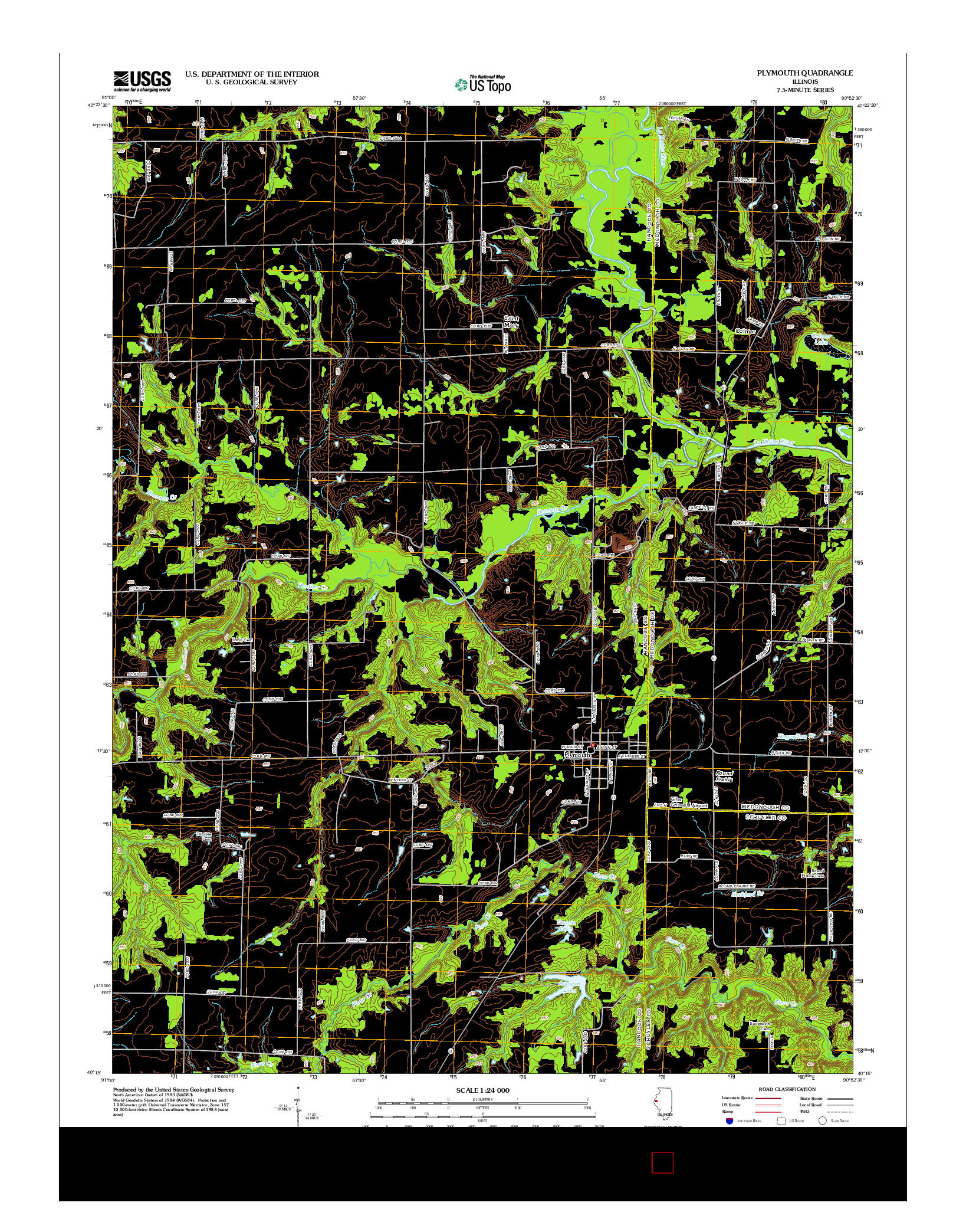USGS US TOPO 7.5-MINUTE MAP FOR PLYMOUTH, IL 2012