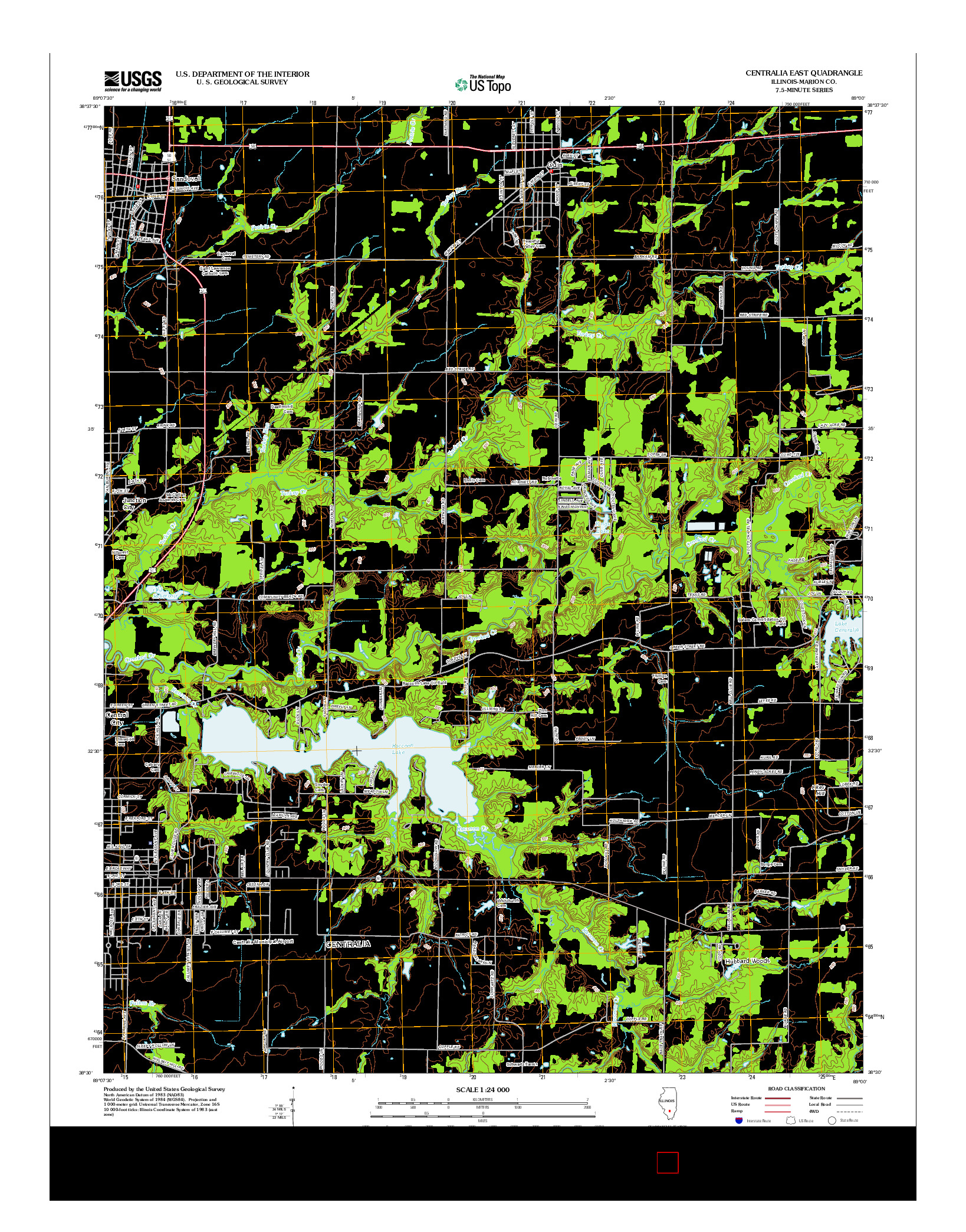 USGS US TOPO 7.5-MINUTE MAP FOR CENTRALIA EAST, IL 2012