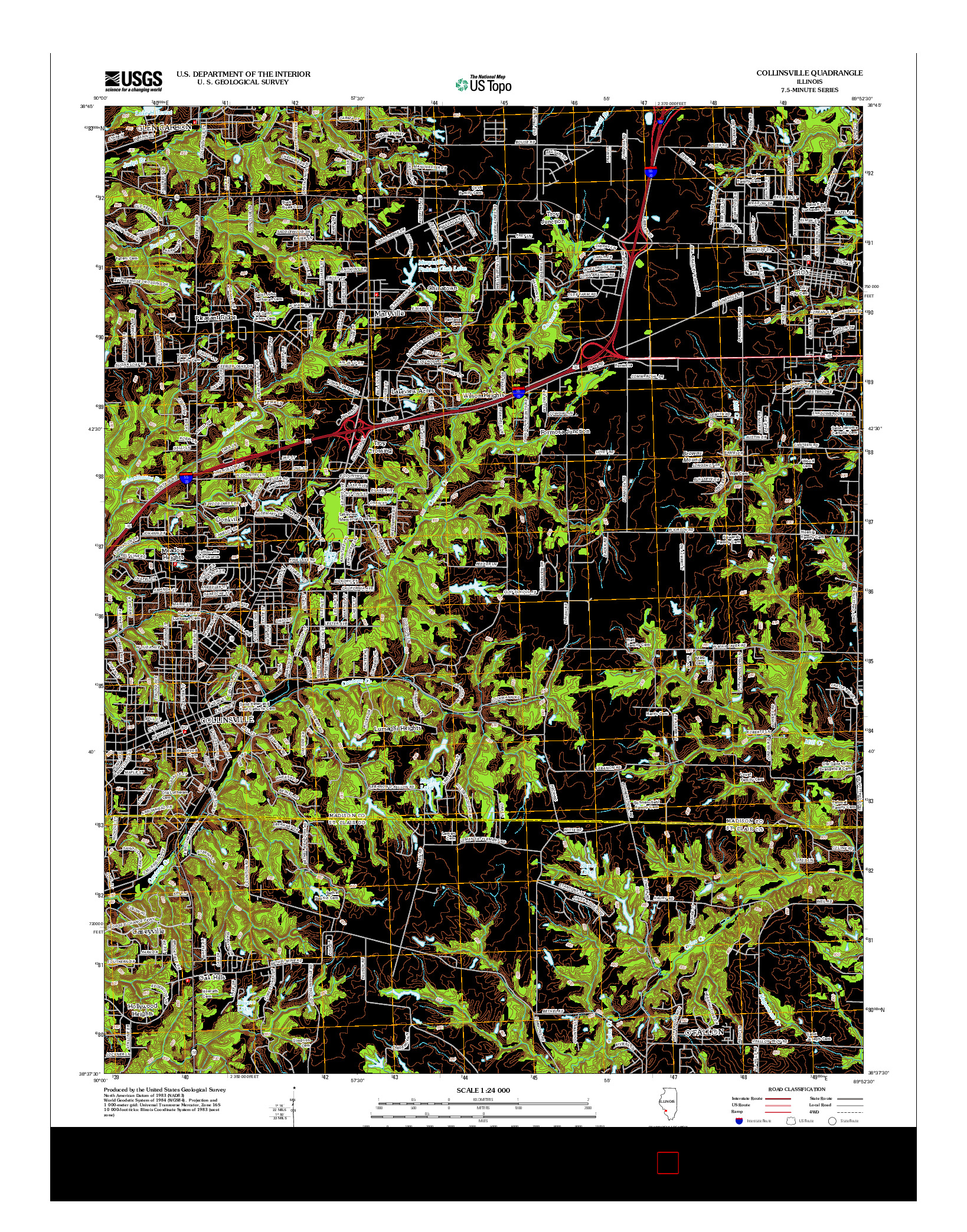 USGS US TOPO 7.5-MINUTE MAP FOR COLLINSVILLE, IL 2012