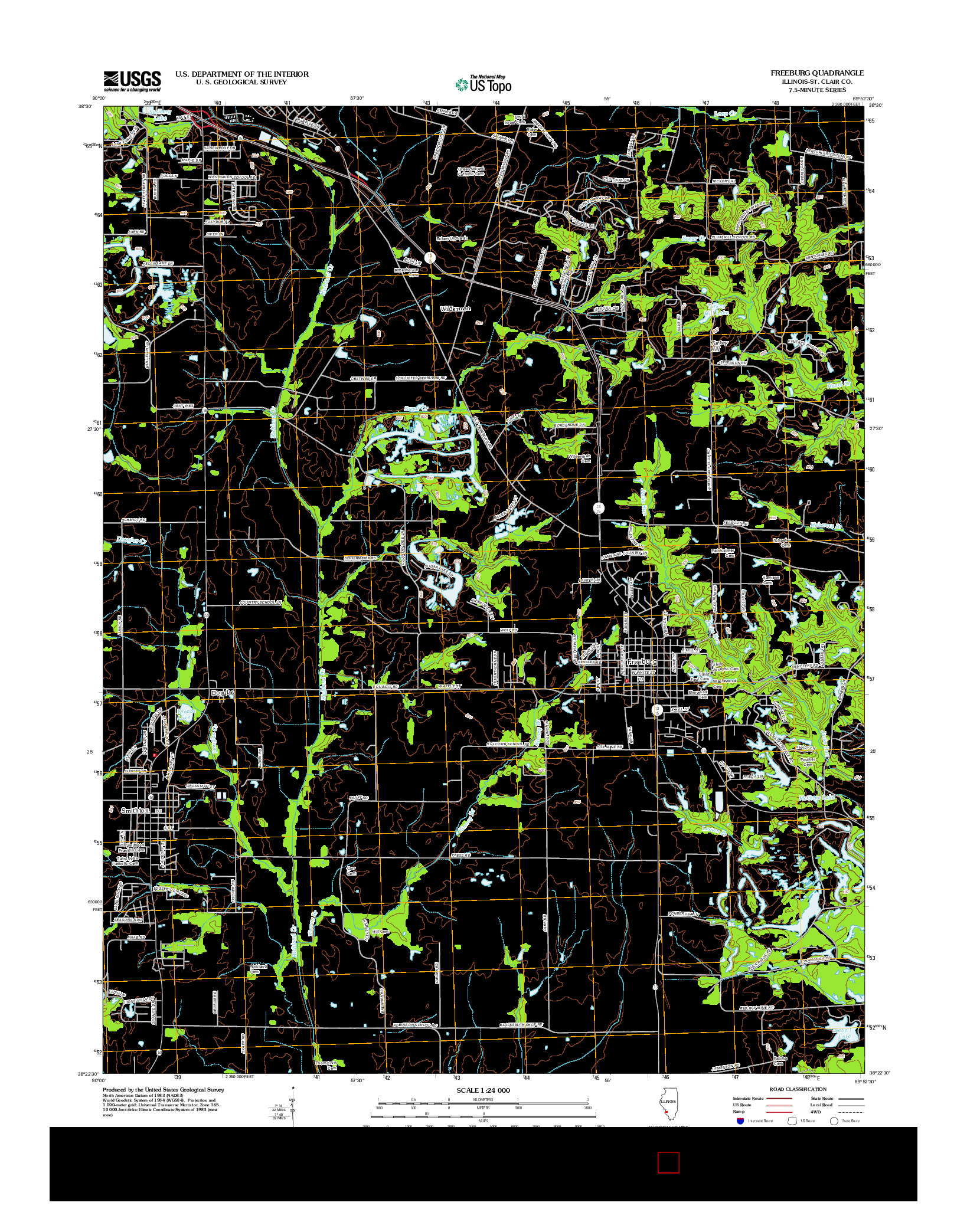 USGS US TOPO 7.5-MINUTE MAP FOR FREEBURG, IL 2012