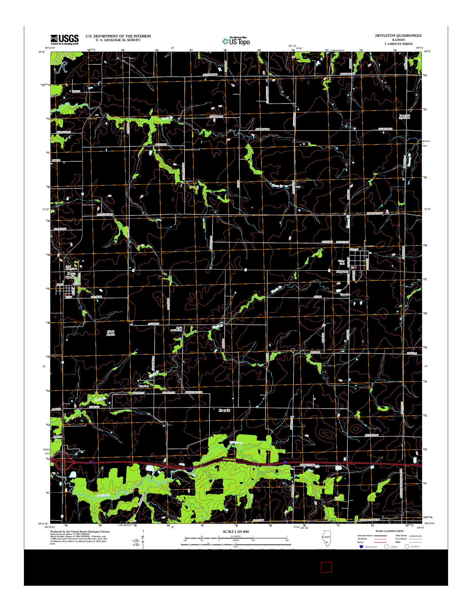 USGS US TOPO 7.5-MINUTE MAP FOR HOYLETON, IL 2012