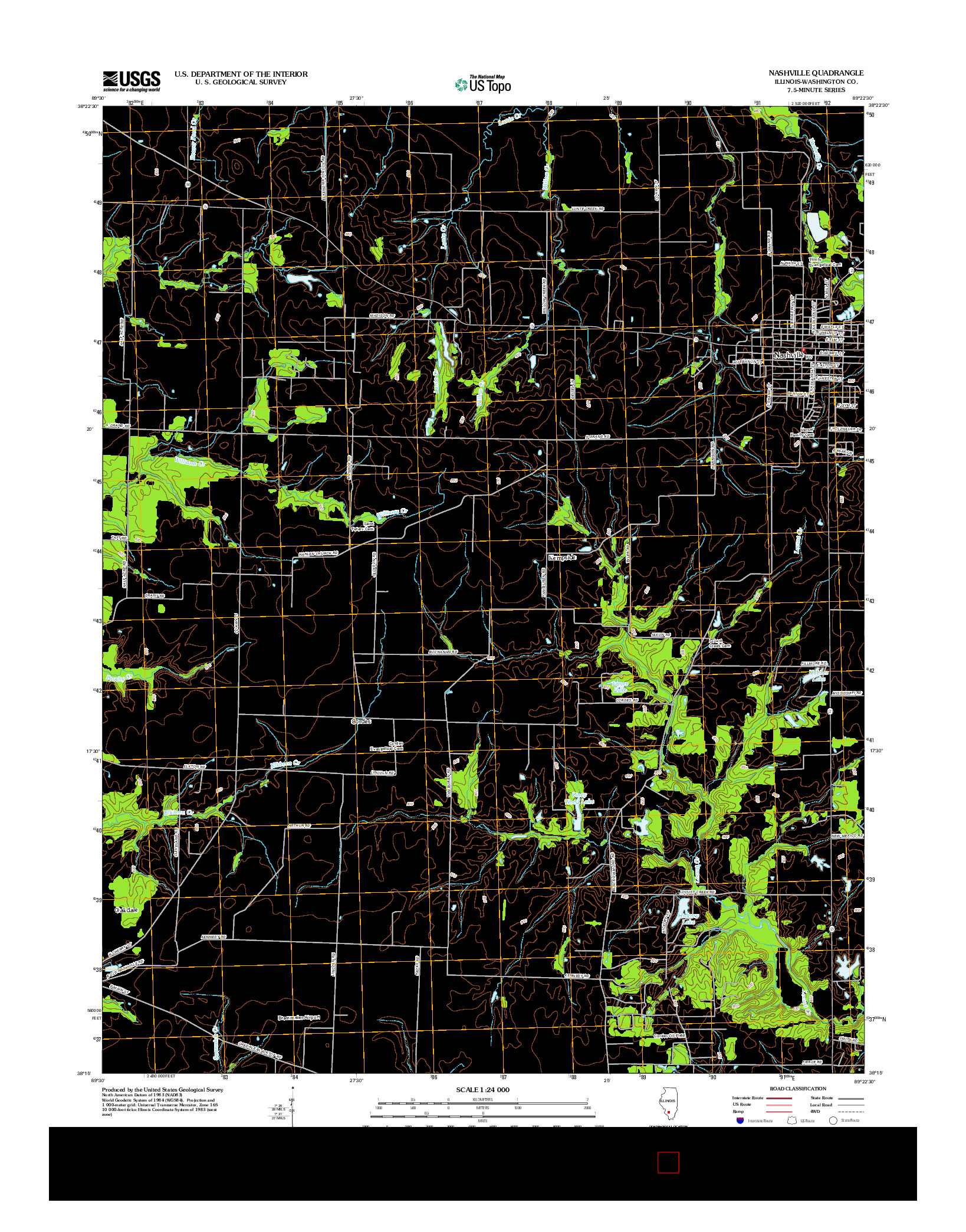 USGS US TOPO 7.5-MINUTE MAP FOR NASHVILLE, IL 2012