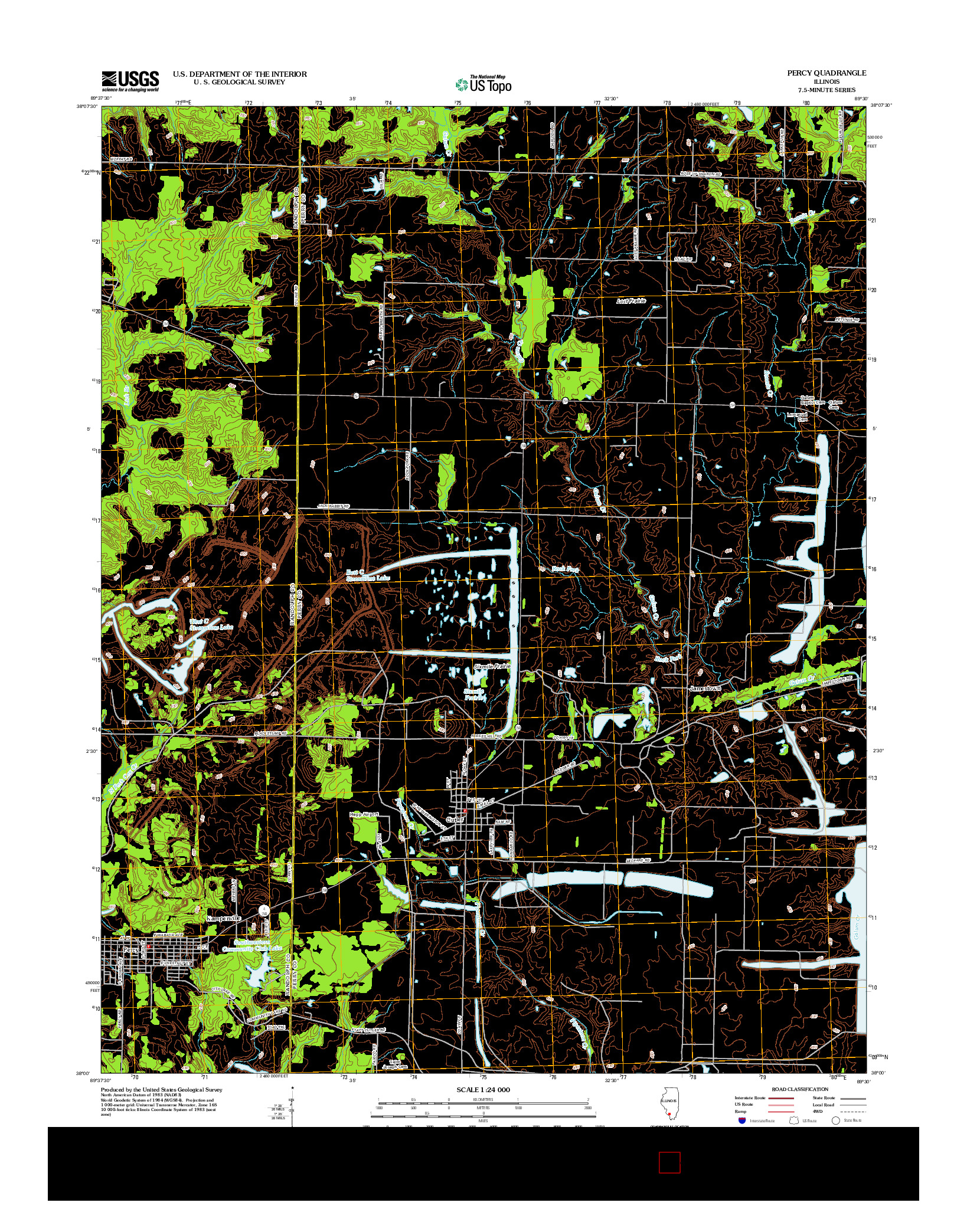 USGS US TOPO 7.5-MINUTE MAP FOR PERCY, IL 2012