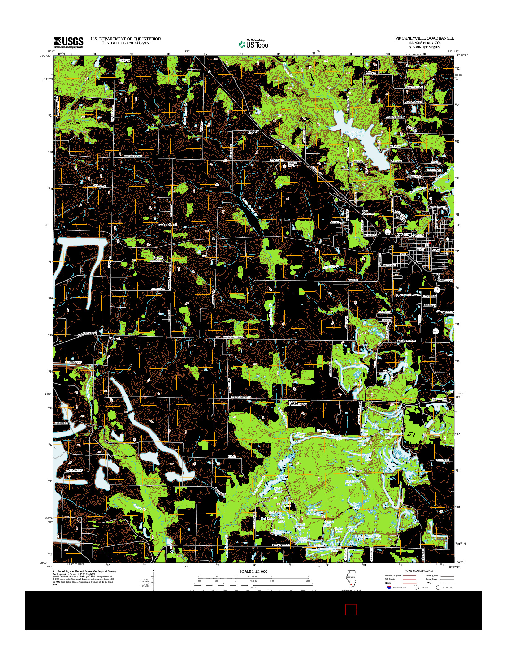 USGS US TOPO 7.5-MINUTE MAP FOR PINCKNEYVILLE, IL 2012