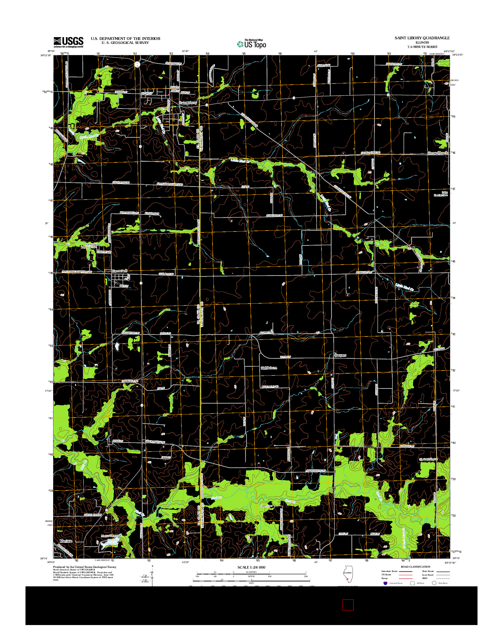 USGS US TOPO 7.5-MINUTE MAP FOR SAINT LIBORY, IL 2012