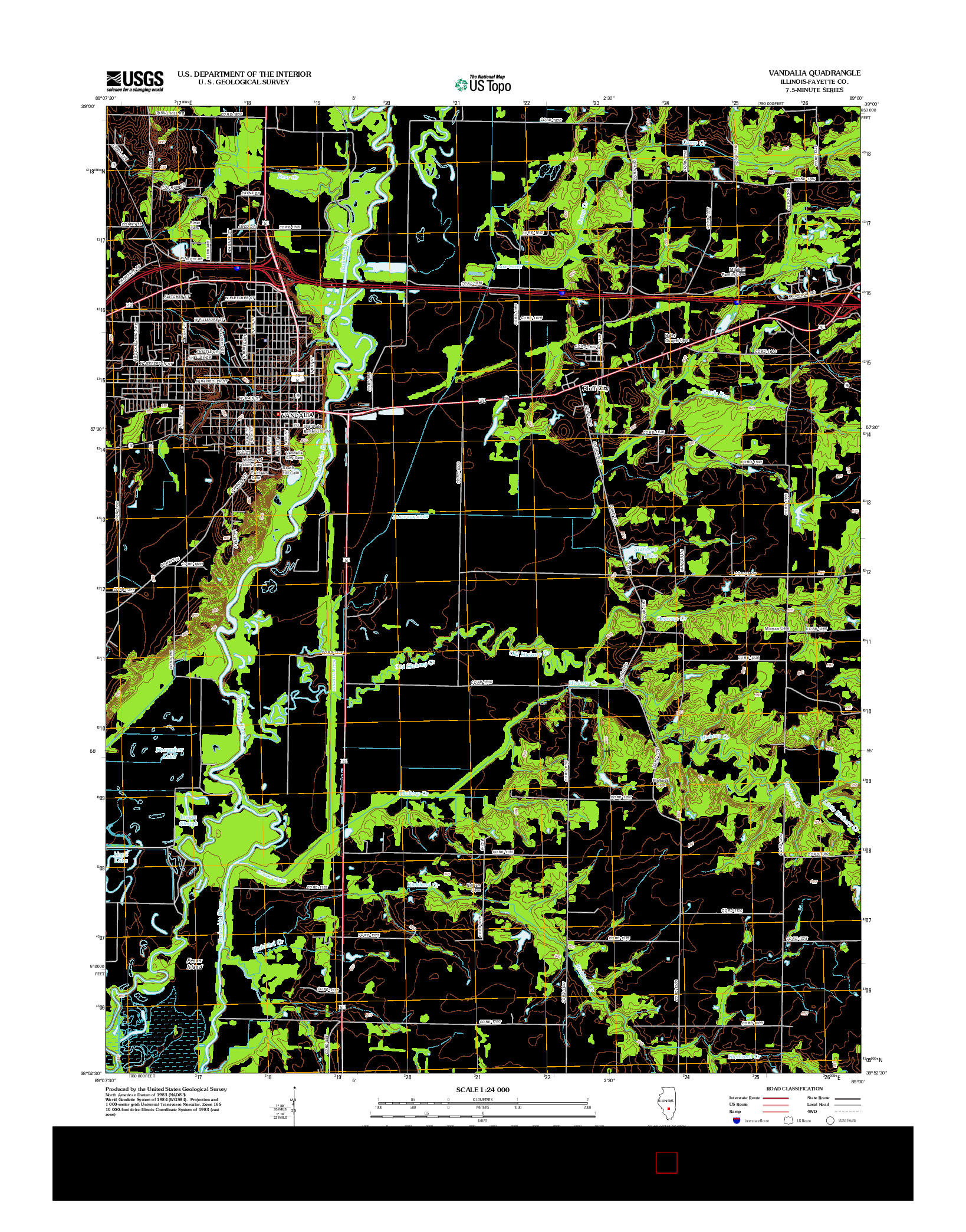 USGS US TOPO 7.5-MINUTE MAP FOR VANDALIA, IL 2012