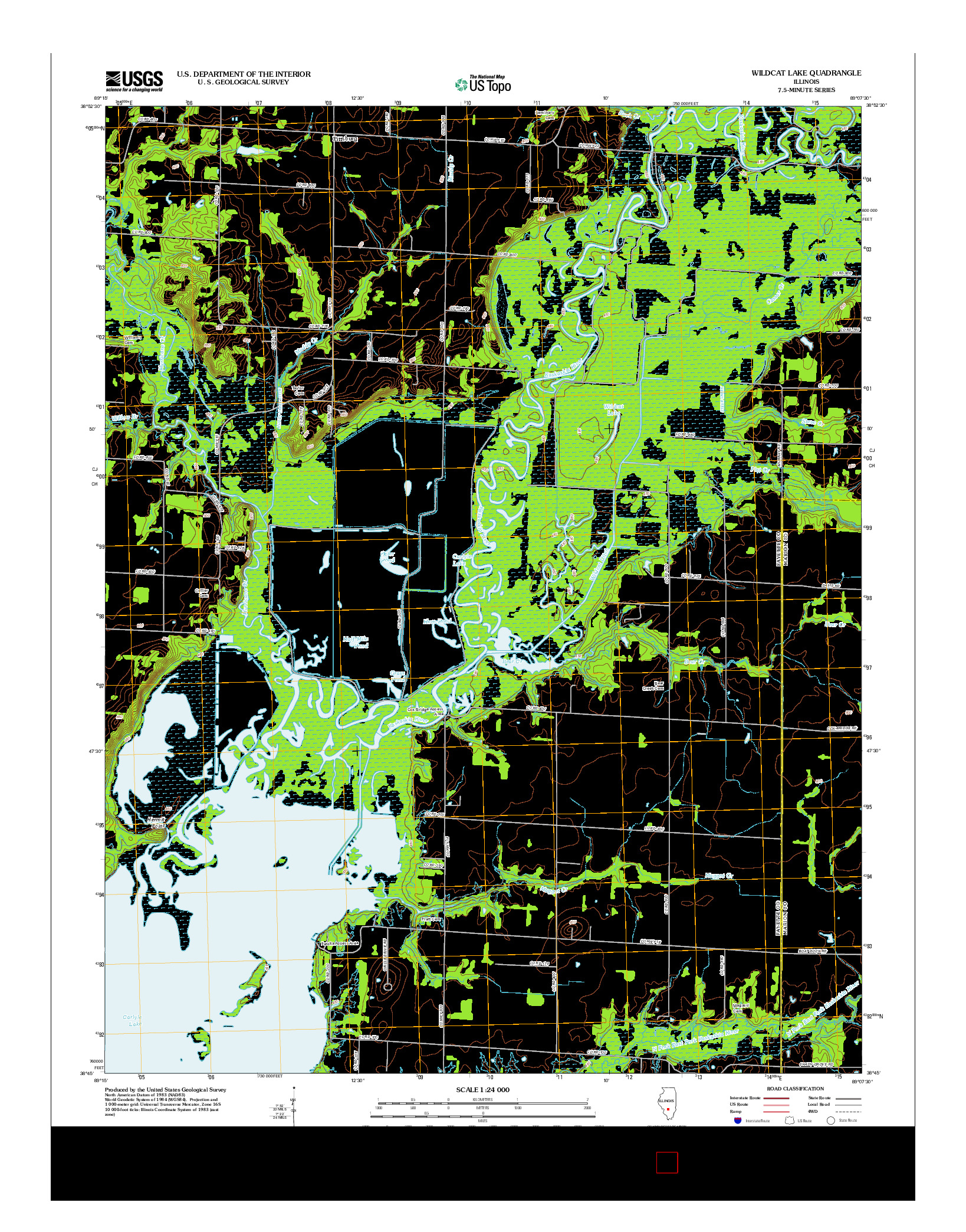 USGS US TOPO 7.5-MINUTE MAP FOR WILDCAT LAKE, IL 2012