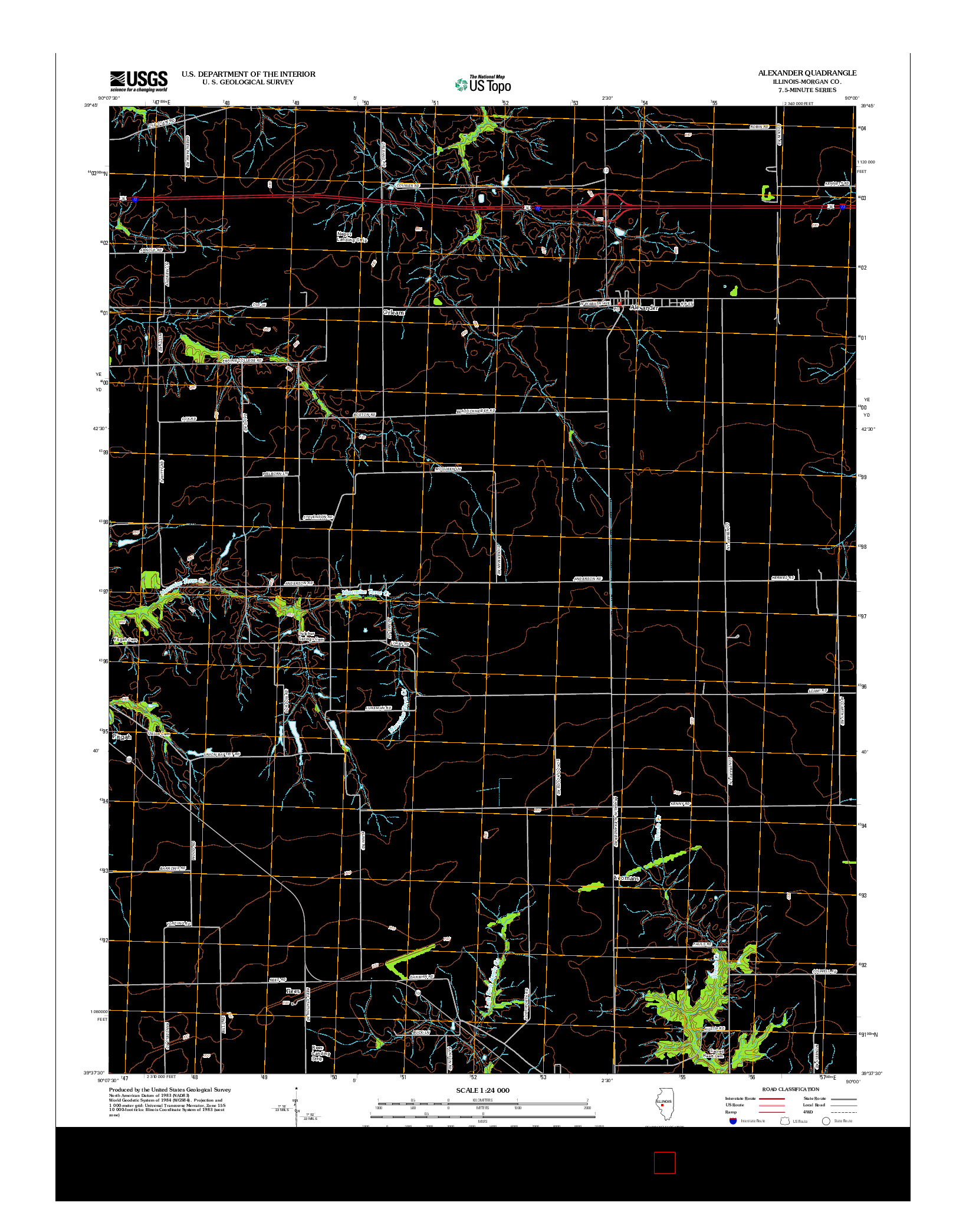 USGS US TOPO 7.5-MINUTE MAP FOR ALEXANDER, IL 2012