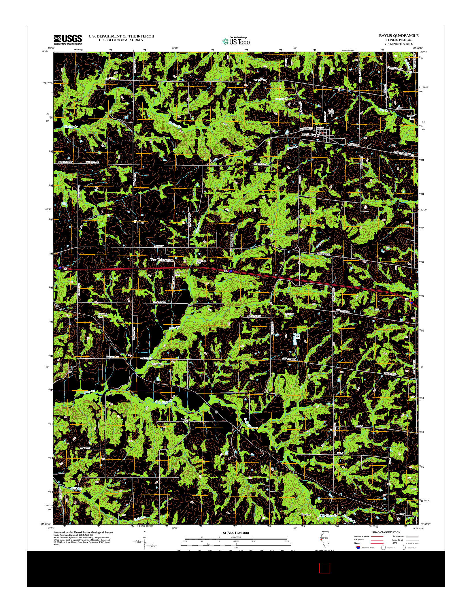 USGS US TOPO 7.5-MINUTE MAP FOR BAYLIS, IL 2012