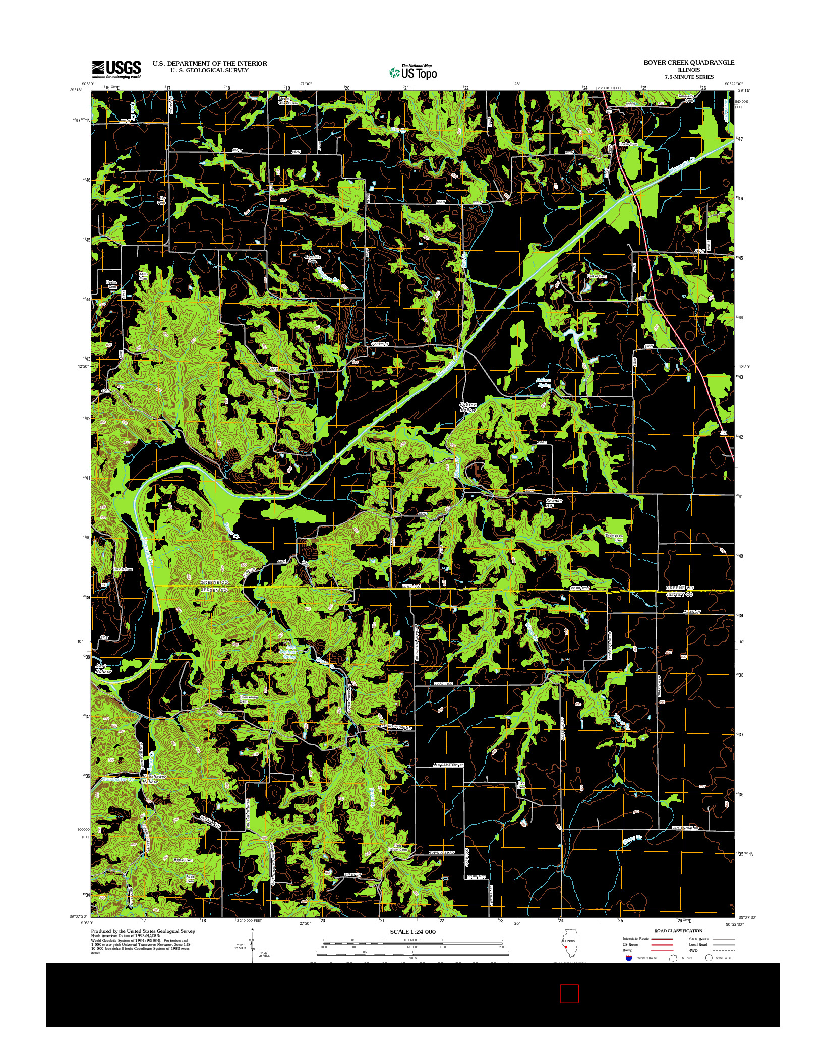 USGS US TOPO 7.5-MINUTE MAP FOR BOYER CREEK, IL 2012