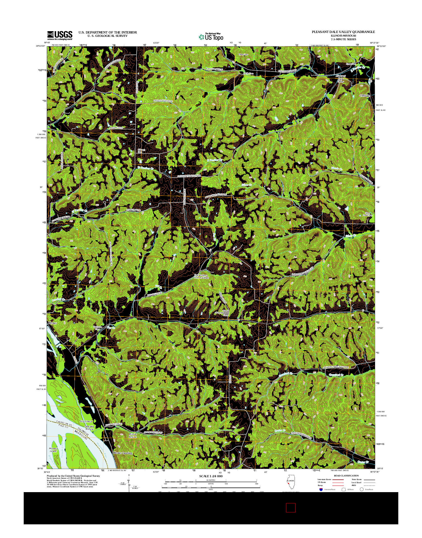 USGS US TOPO 7.5-MINUTE MAP FOR PLEASANT DALE VALLEY, IL-MO 2012