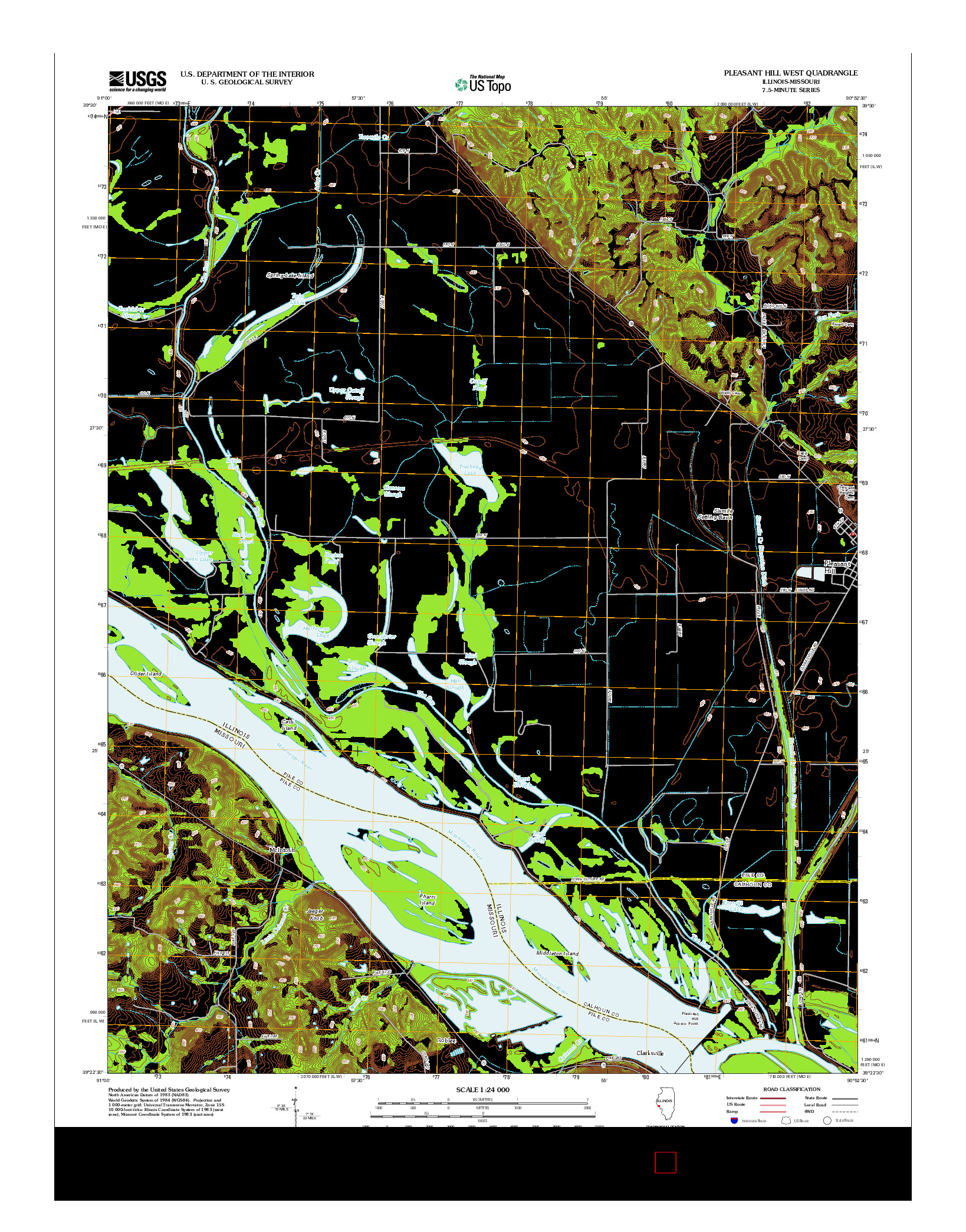 USGS US TOPO 7.5-MINUTE MAP FOR PLEASANT HILL WEST, IL-MO 2012