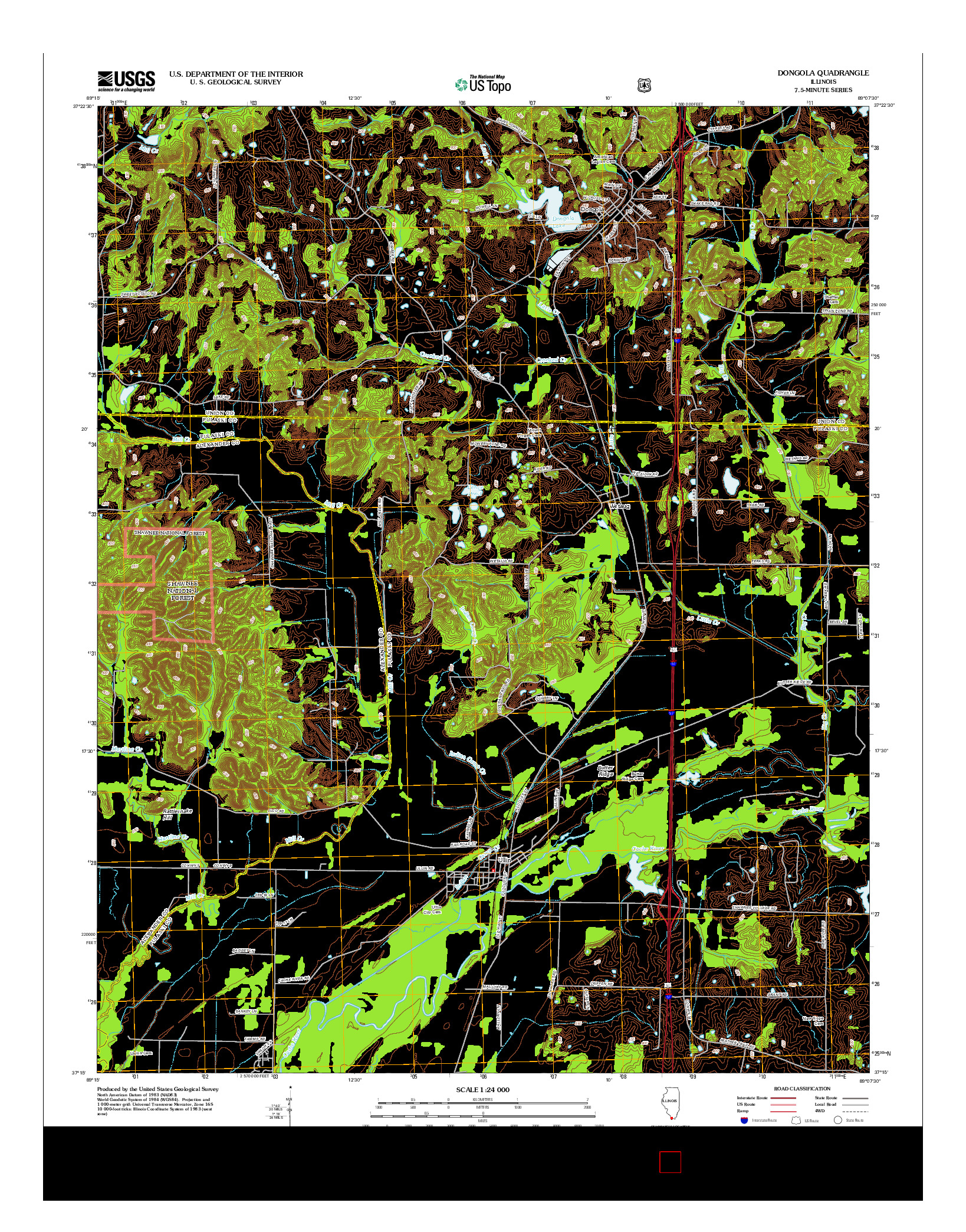 USGS US TOPO 7.5-MINUTE MAP FOR DONGOLA, IL 2012