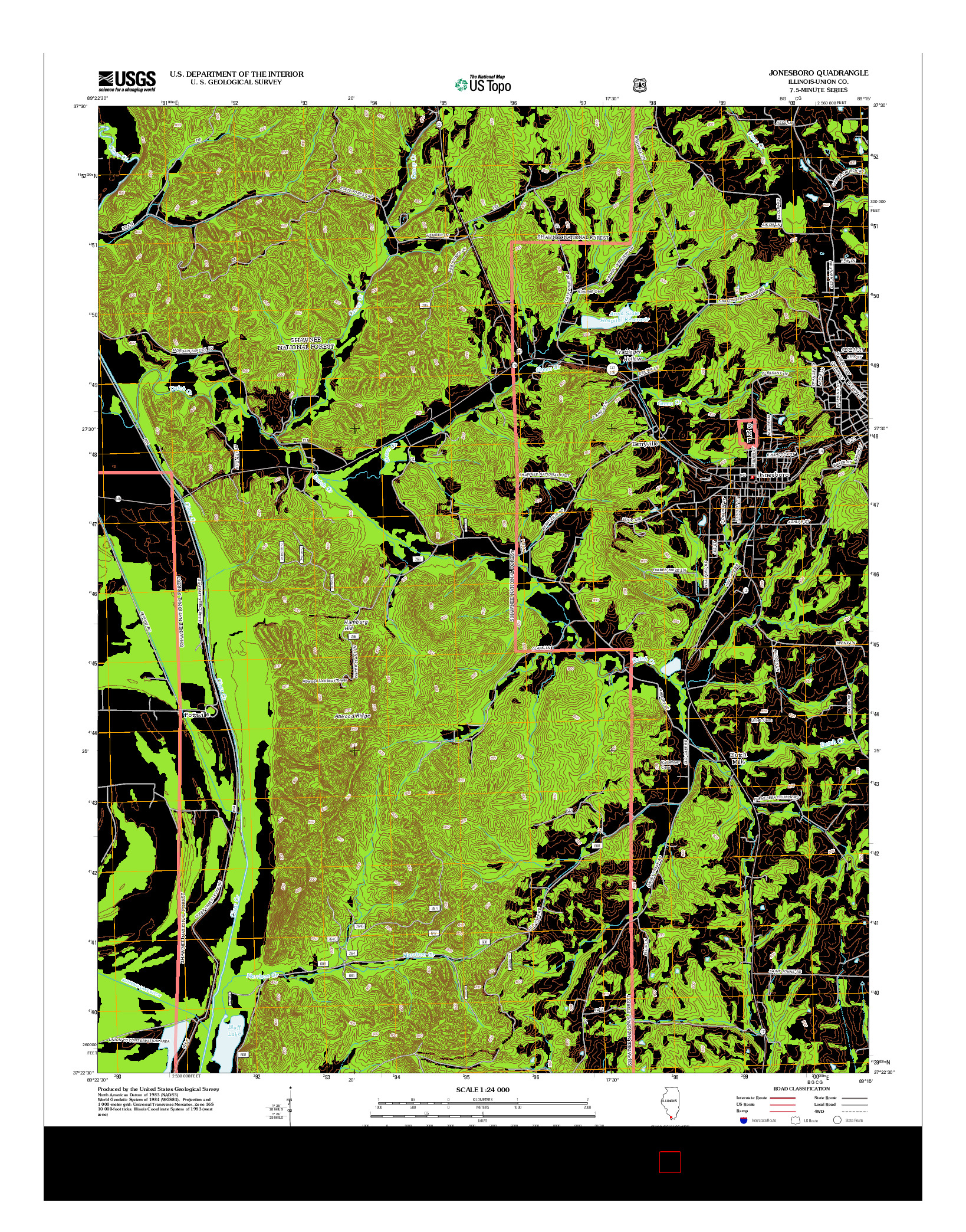 USGS US TOPO 7.5-MINUTE MAP FOR JONESBORO, IL 2012