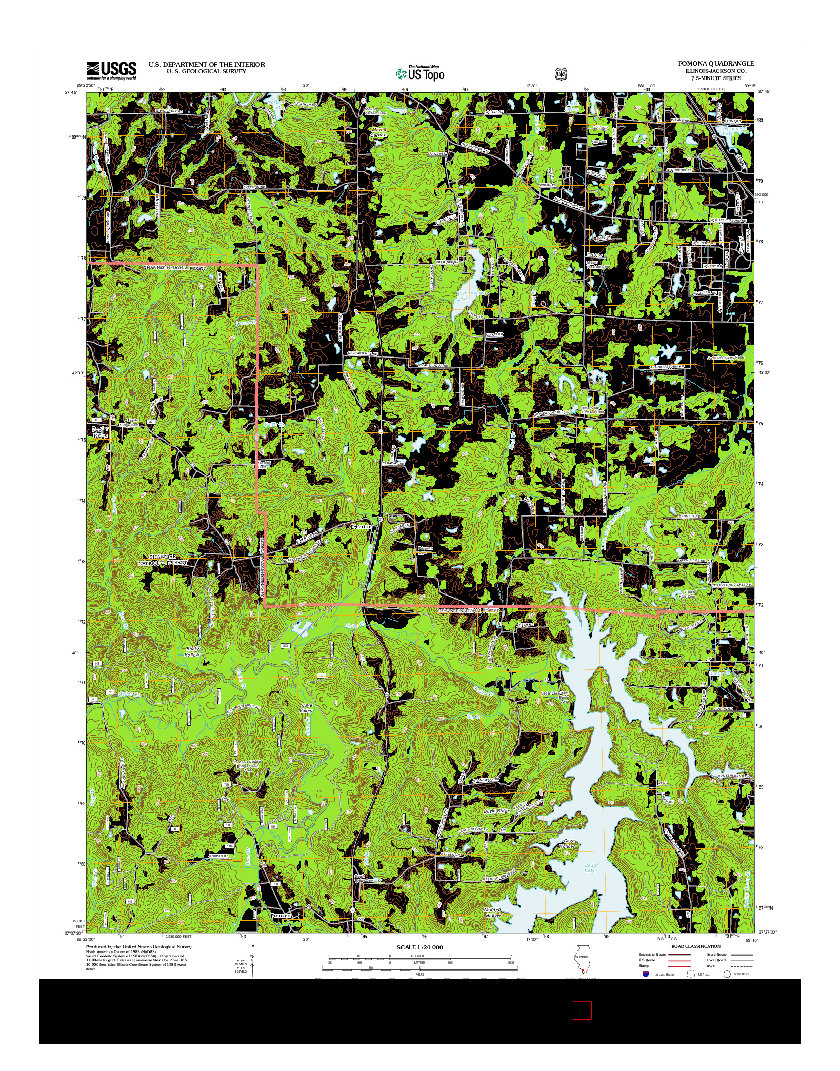 USGS US TOPO 7.5-MINUTE MAP FOR POMONA, IL 2012