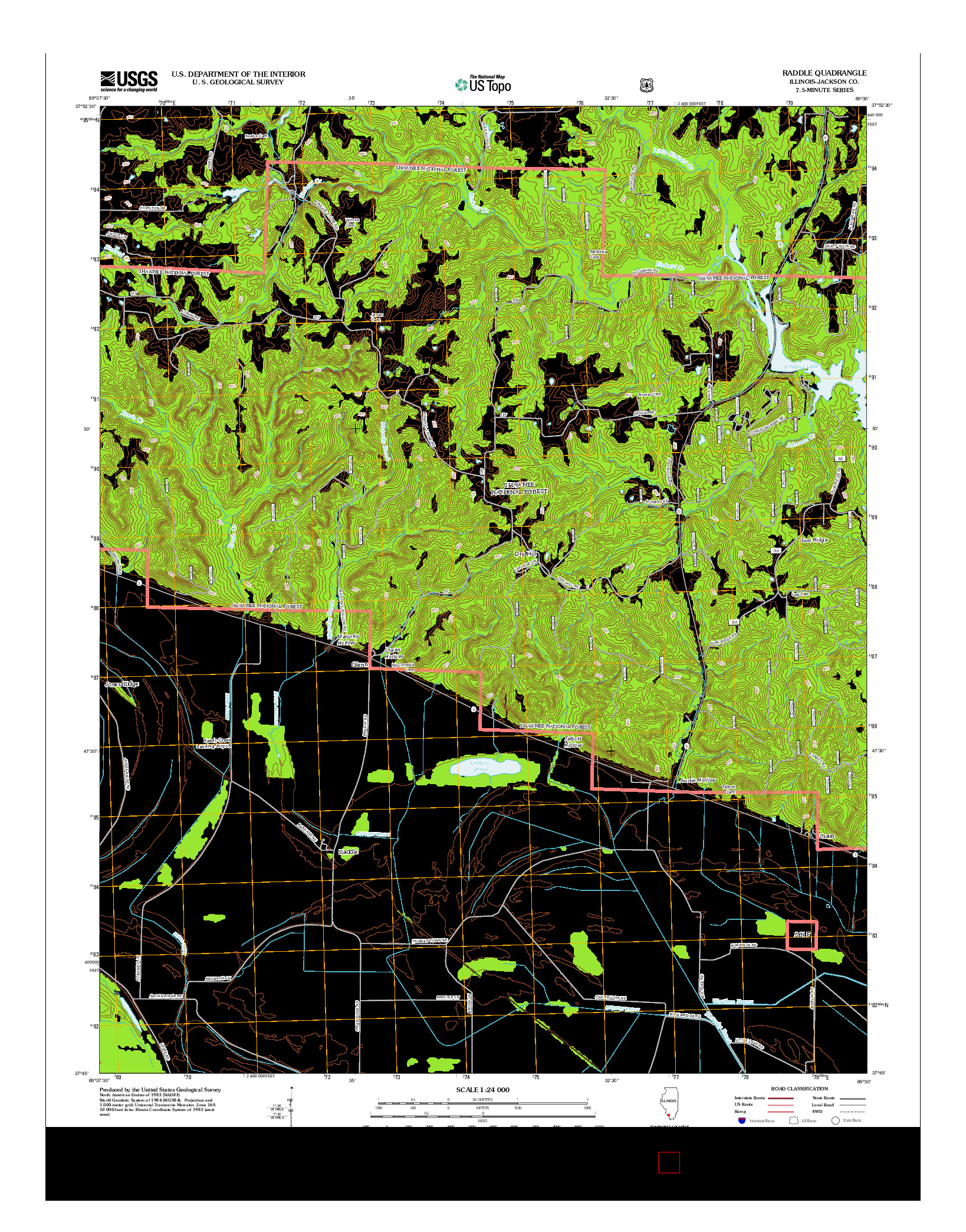 USGS US TOPO 7.5-MINUTE MAP FOR RADDLE, IL 2012