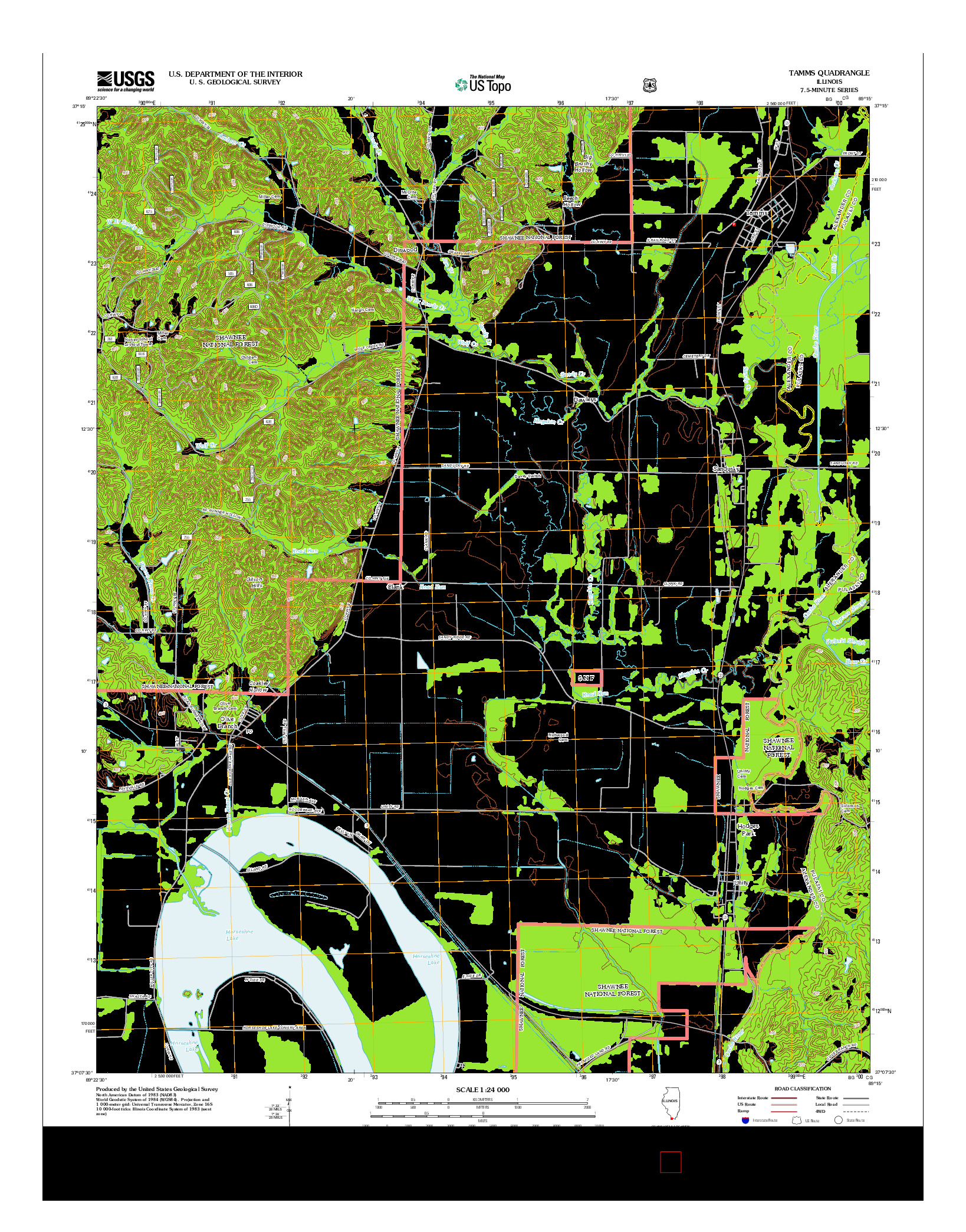 USGS US TOPO 7.5-MINUTE MAP FOR TAMMS, IL 2012