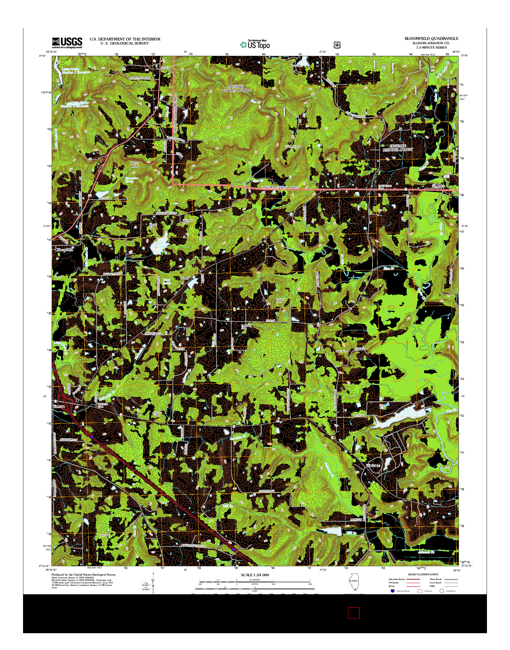 USGS US TOPO 7.5-MINUTE MAP FOR BLOOMFIELD, IL 2012