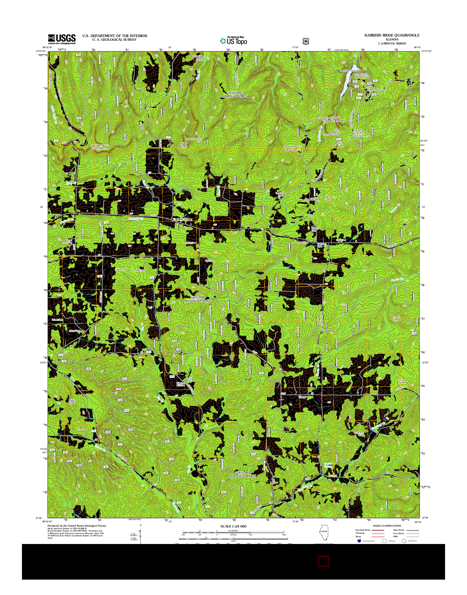 USGS US TOPO 7.5-MINUTE MAP FOR KARBERS RIDGE, IL 2012