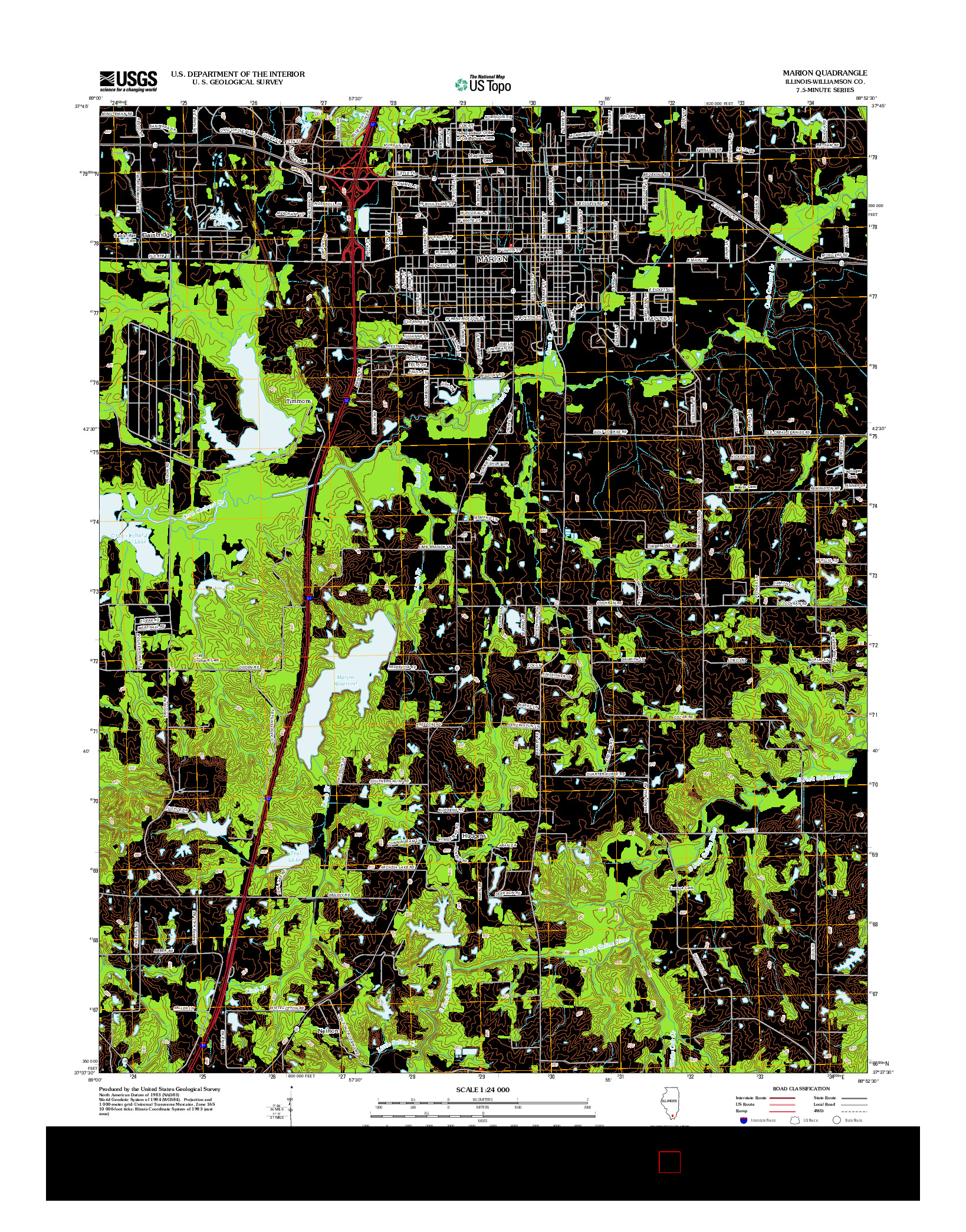 USGS US TOPO 7.5-MINUTE MAP FOR MARION, IL 2012