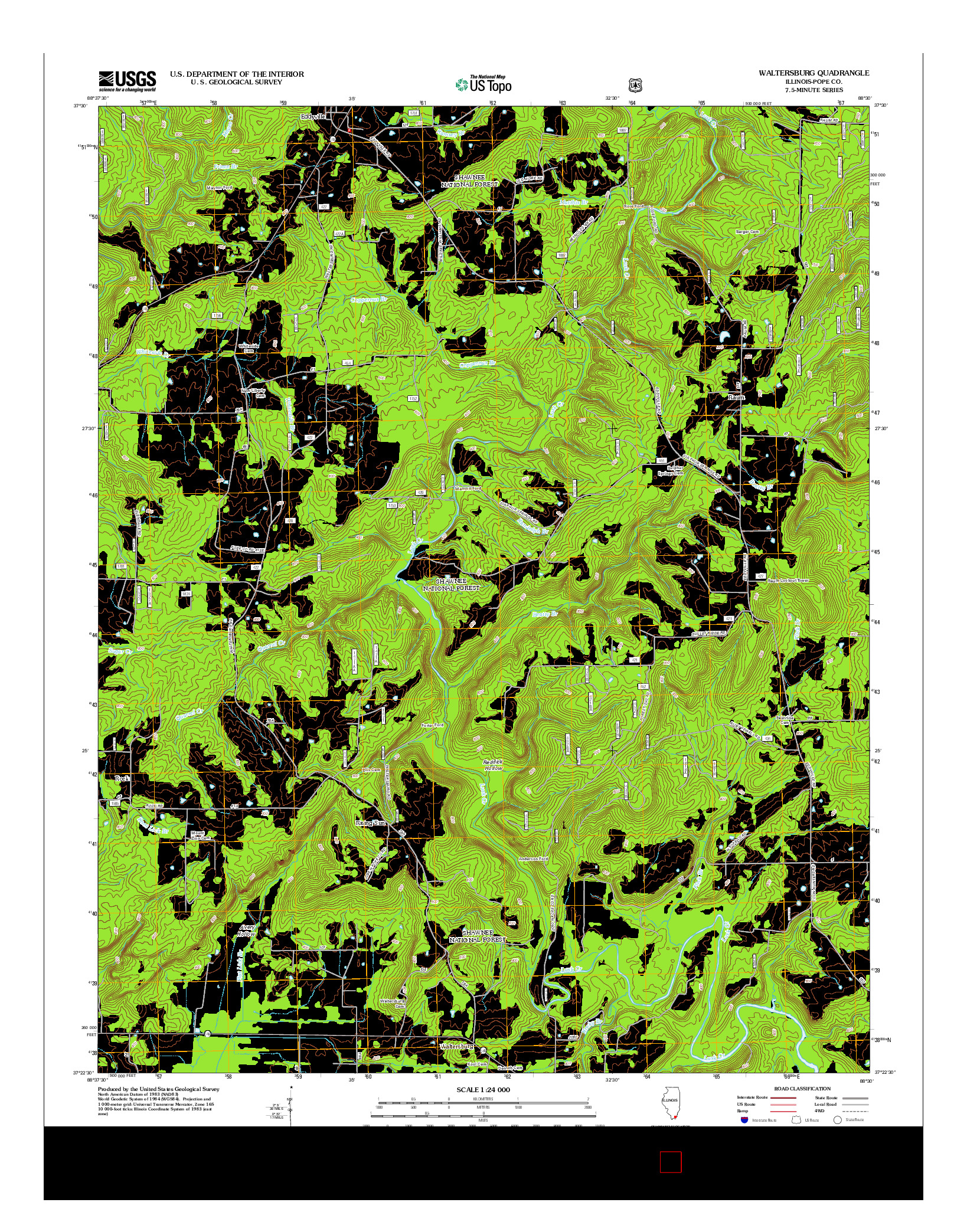 USGS US TOPO 7.5-MINUTE MAP FOR WALTERSBURG, IL 2012