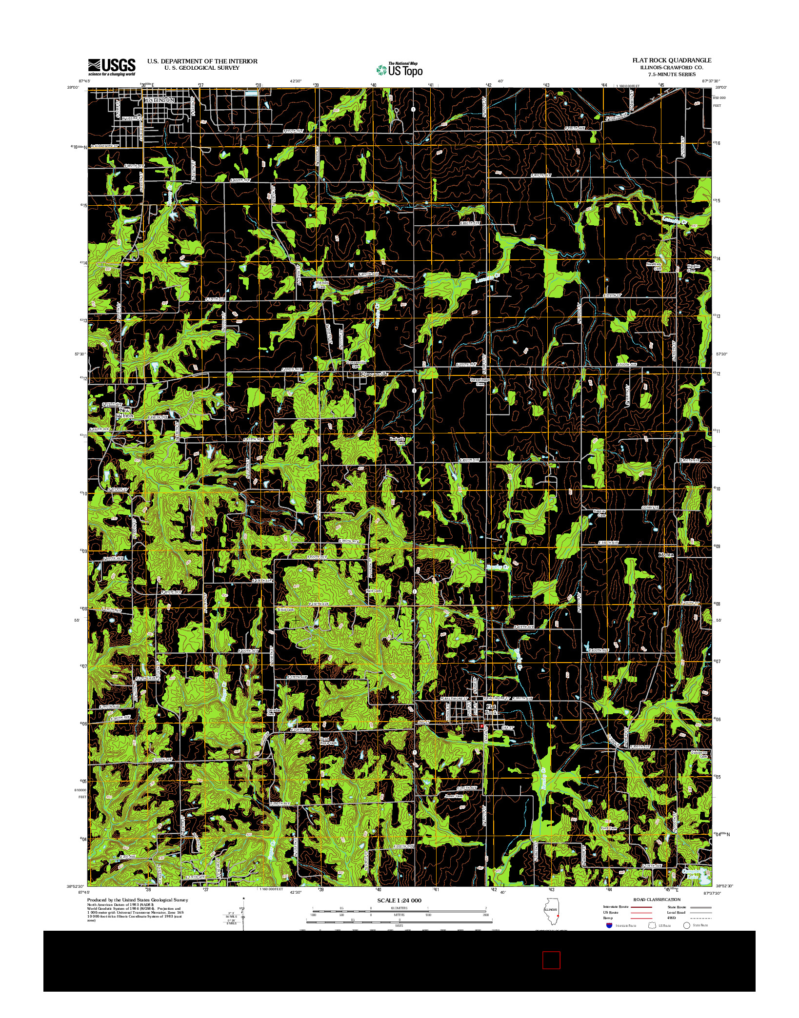USGS US TOPO 7.5-MINUTE MAP FOR FLAT ROCK, IL 2012