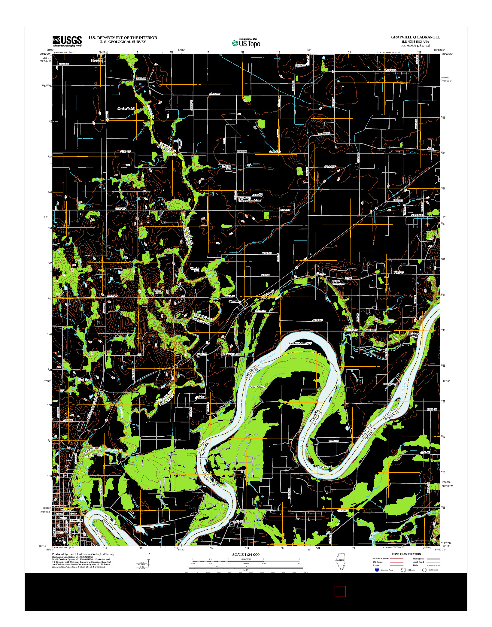USGS US TOPO 7.5-MINUTE MAP FOR GRAYVILLE, IL-IN 2012