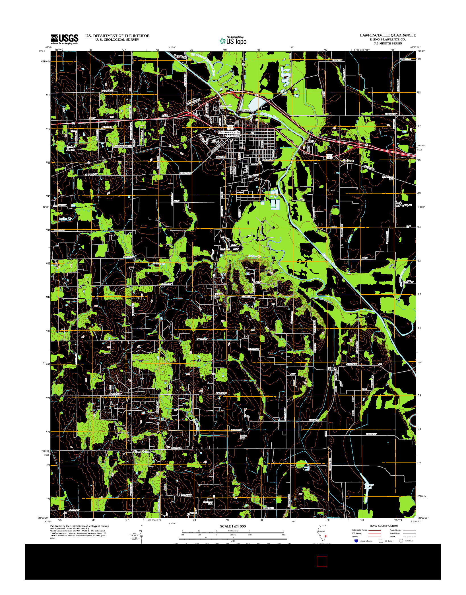 USGS US TOPO 7.5-MINUTE MAP FOR LAWRENCEVILLE, IL 2012