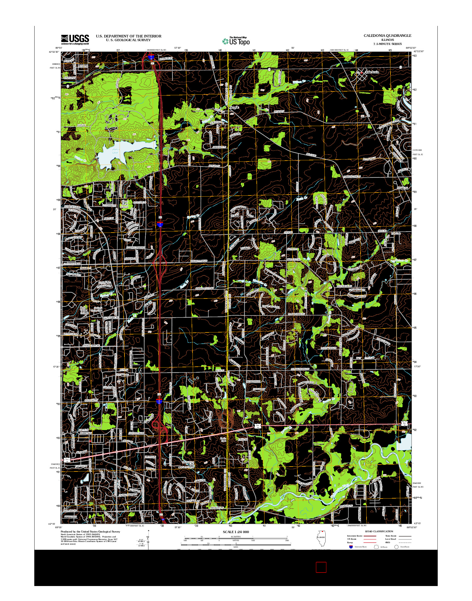 USGS US TOPO 7.5-MINUTE MAP FOR CALEDONIA, IL 2012