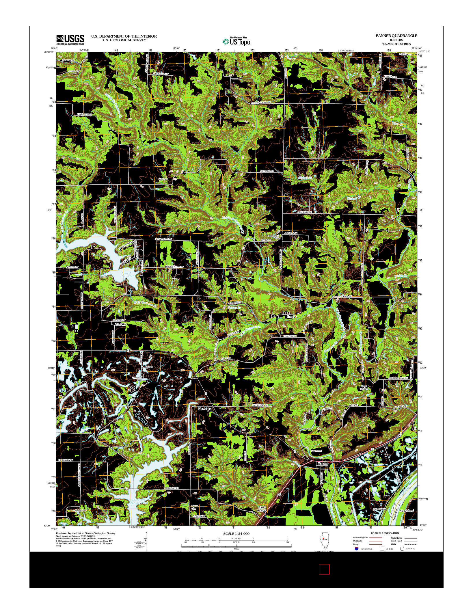 USGS US TOPO 7.5-MINUTE MAP FOR BANNER, IL 2012